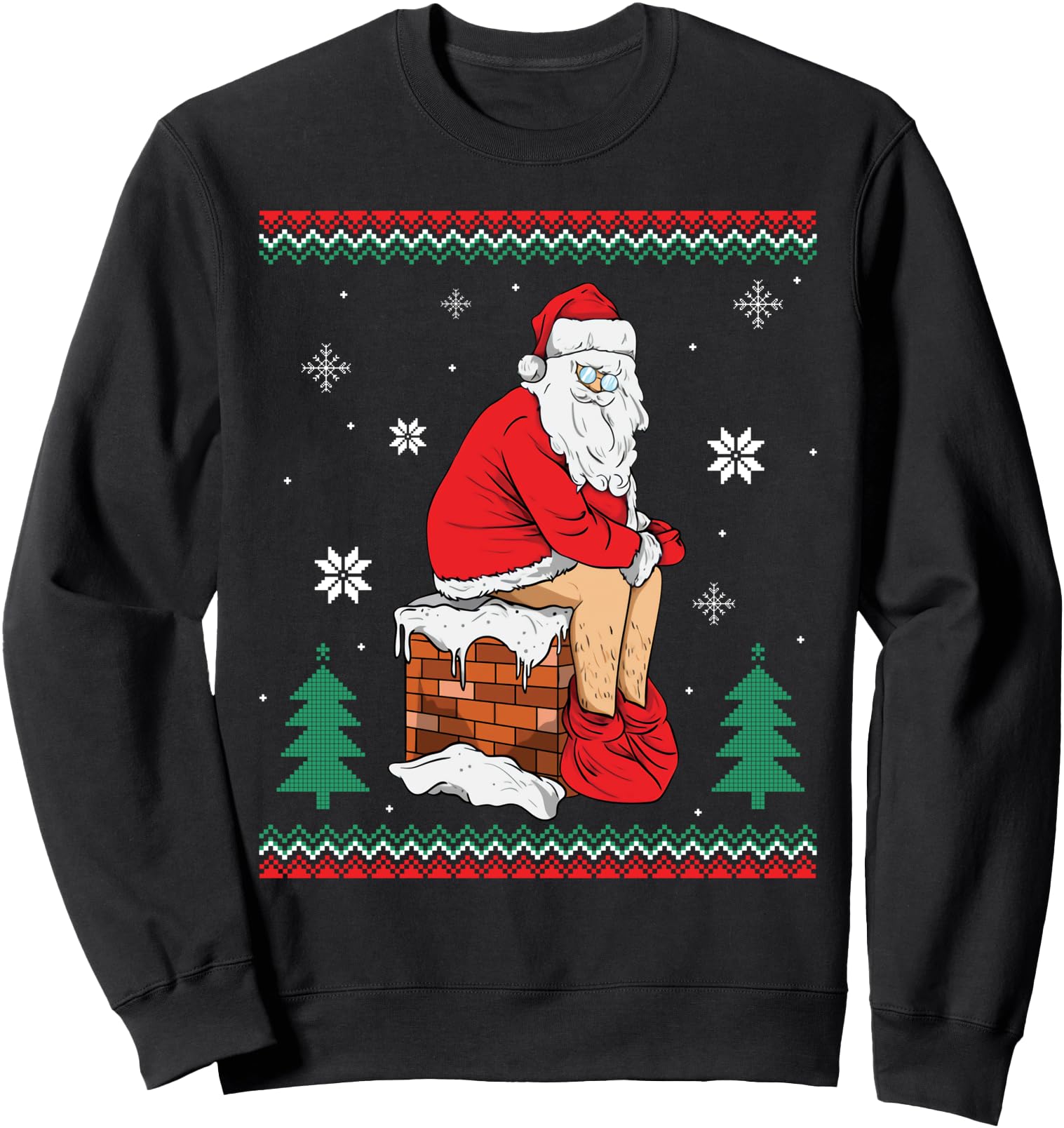 Santa Pooping Down The Chimney Ugly Sweater Christmas Gifts Sweatshirt
