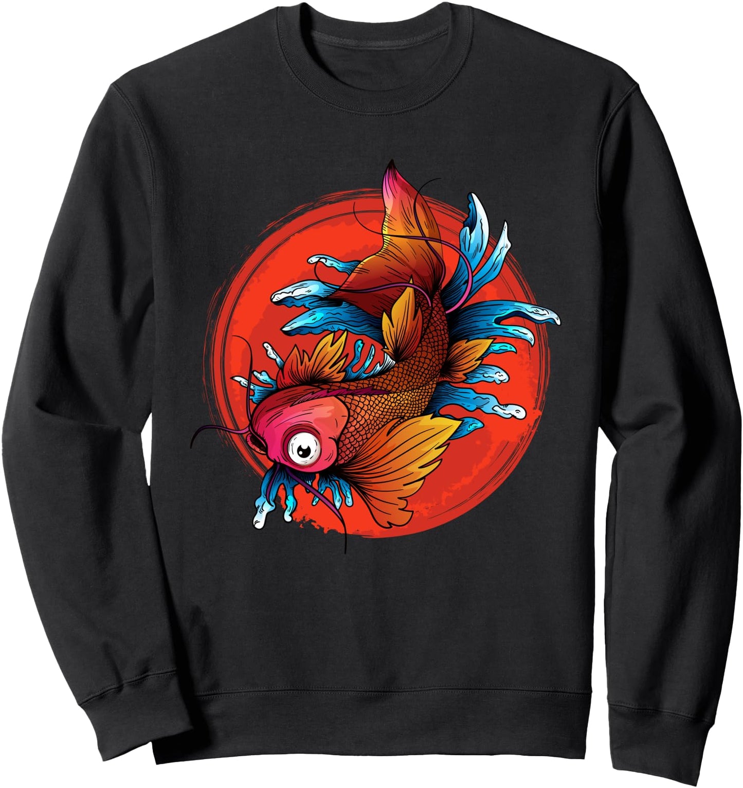 Asian Culture Nishikigoi Carp Japanese Fish Pond Koi Carp Sweatshirt