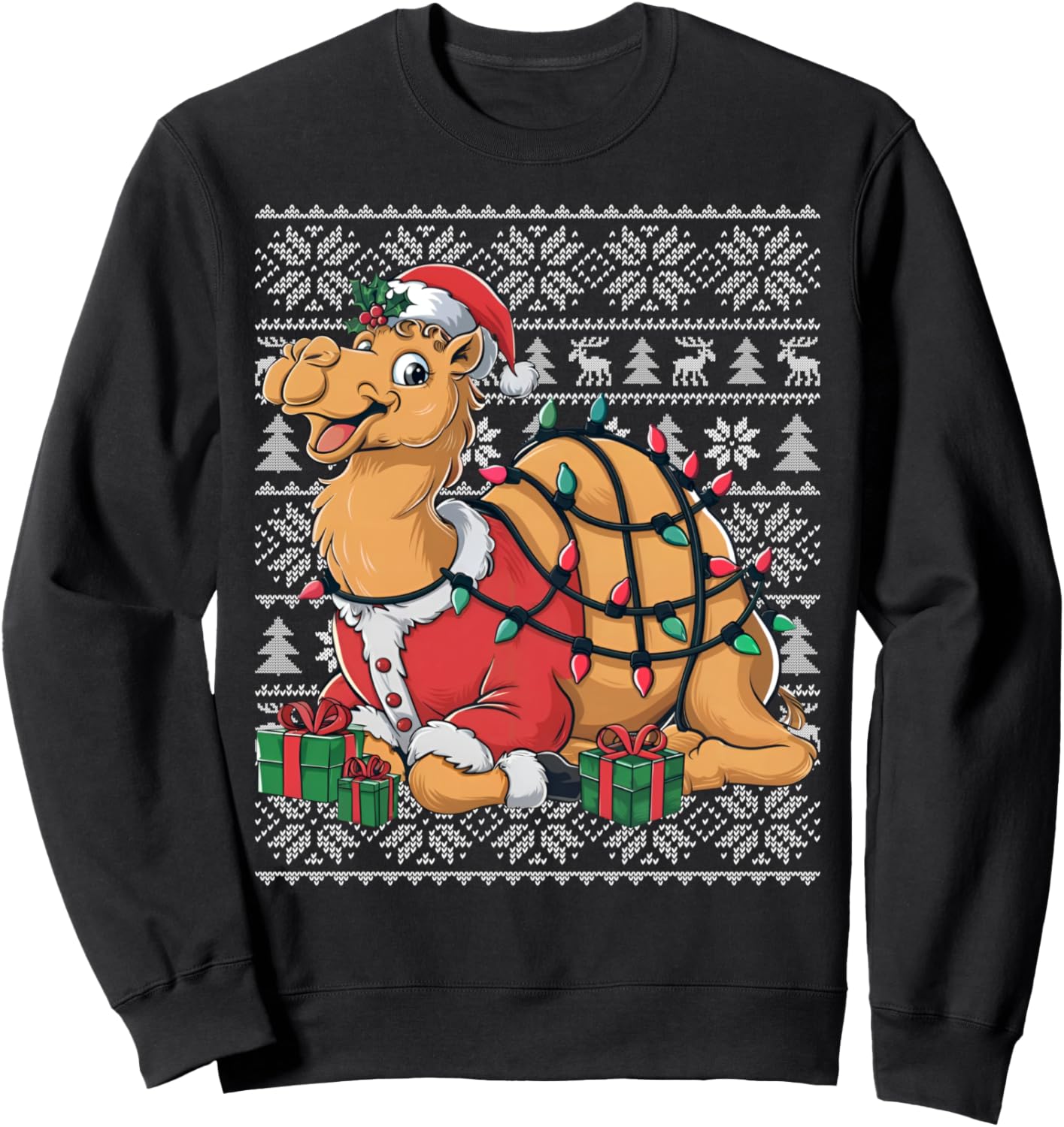 Camel Xmas Sweater Style Ugly Santa Camel Christmas Sweatshirt