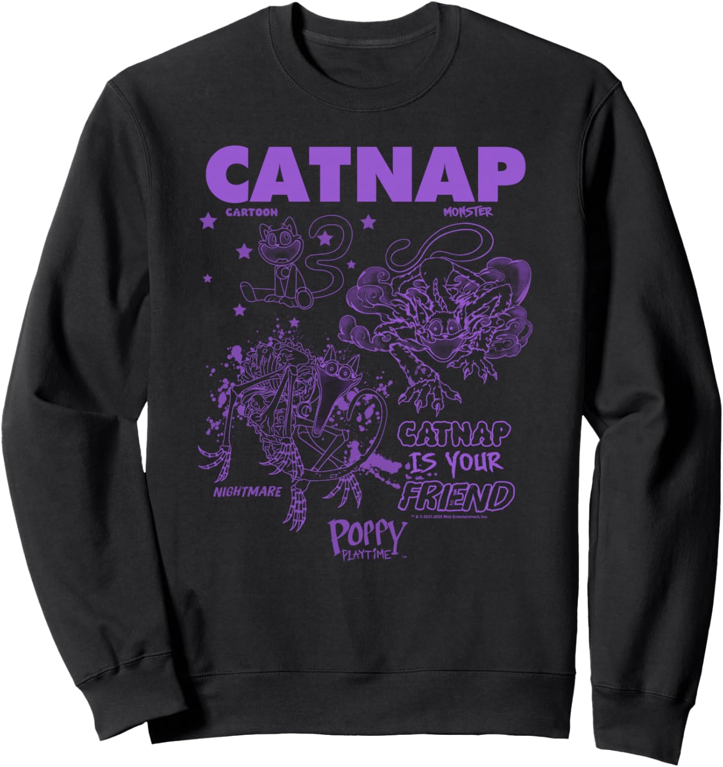 Poppy Playtime Catnap Is Your Friend Cartoon Monster Poster Sweatshirt