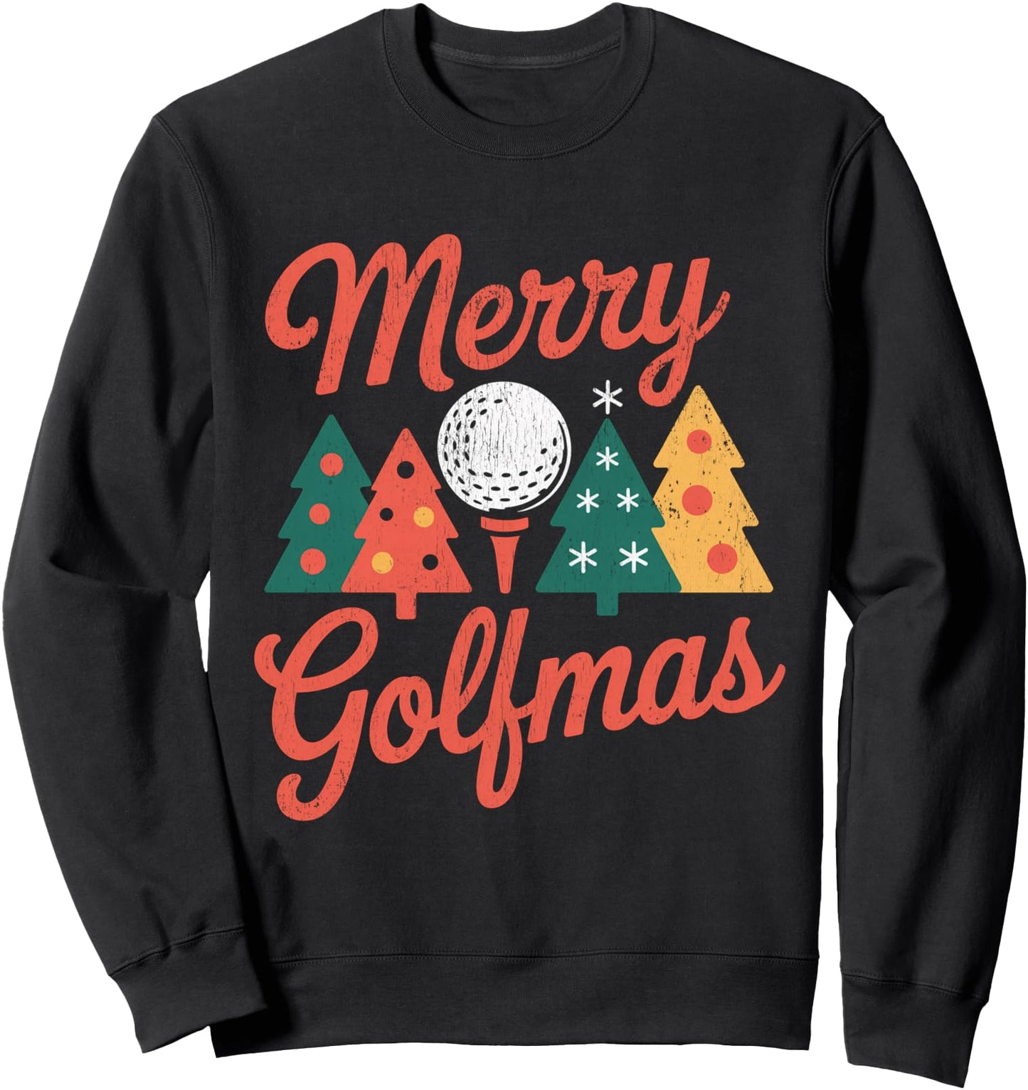 Merry Golfmas Funny Christmas Golf Santa Hat Golfer Sweatshirt