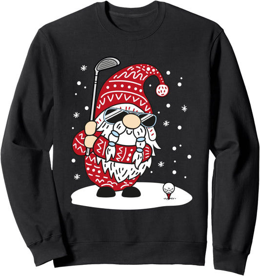 Christmas Golf Gnome Playing Golf Santa Christmas Tee Golfer Sweatshirt