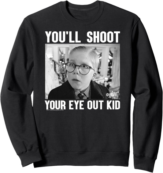 A Christmas Story Sad Ralphie Black and White Photo Holiday Sweatshirt