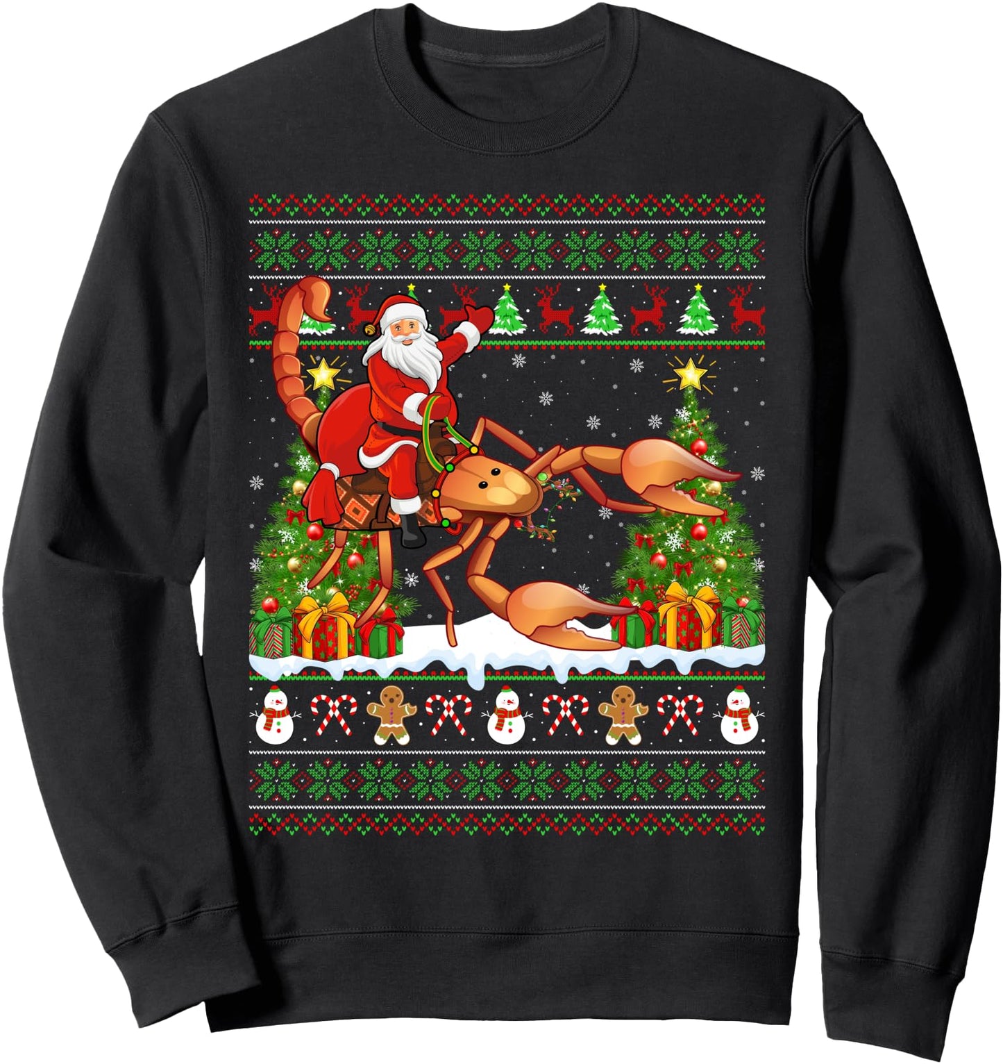 Scorpion Xmas Sweater Ugly Santa Riding Scorpion Christmas Sweatshirt
