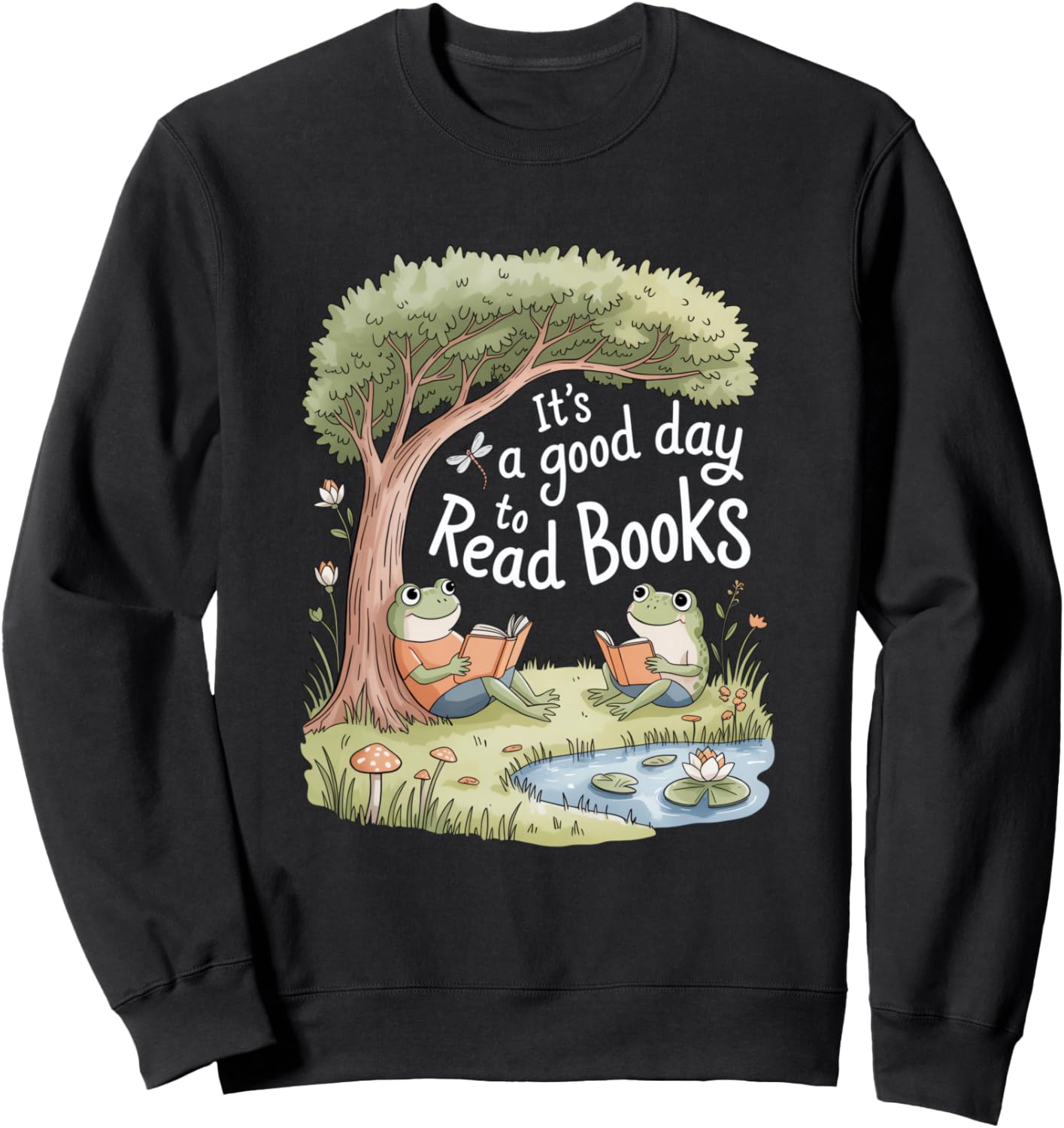 Its A Good Day To Read Book Retro Funny Frog Toad Sweatshirt