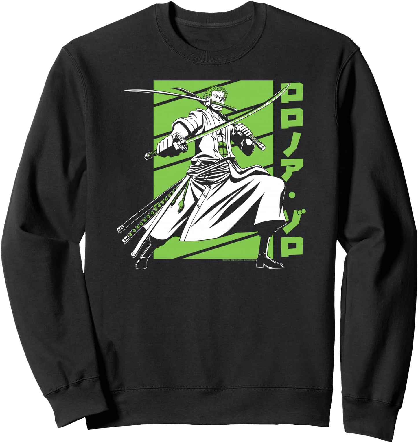 One Piece Anime White and Green Roronoa Zoro Sweatshirt