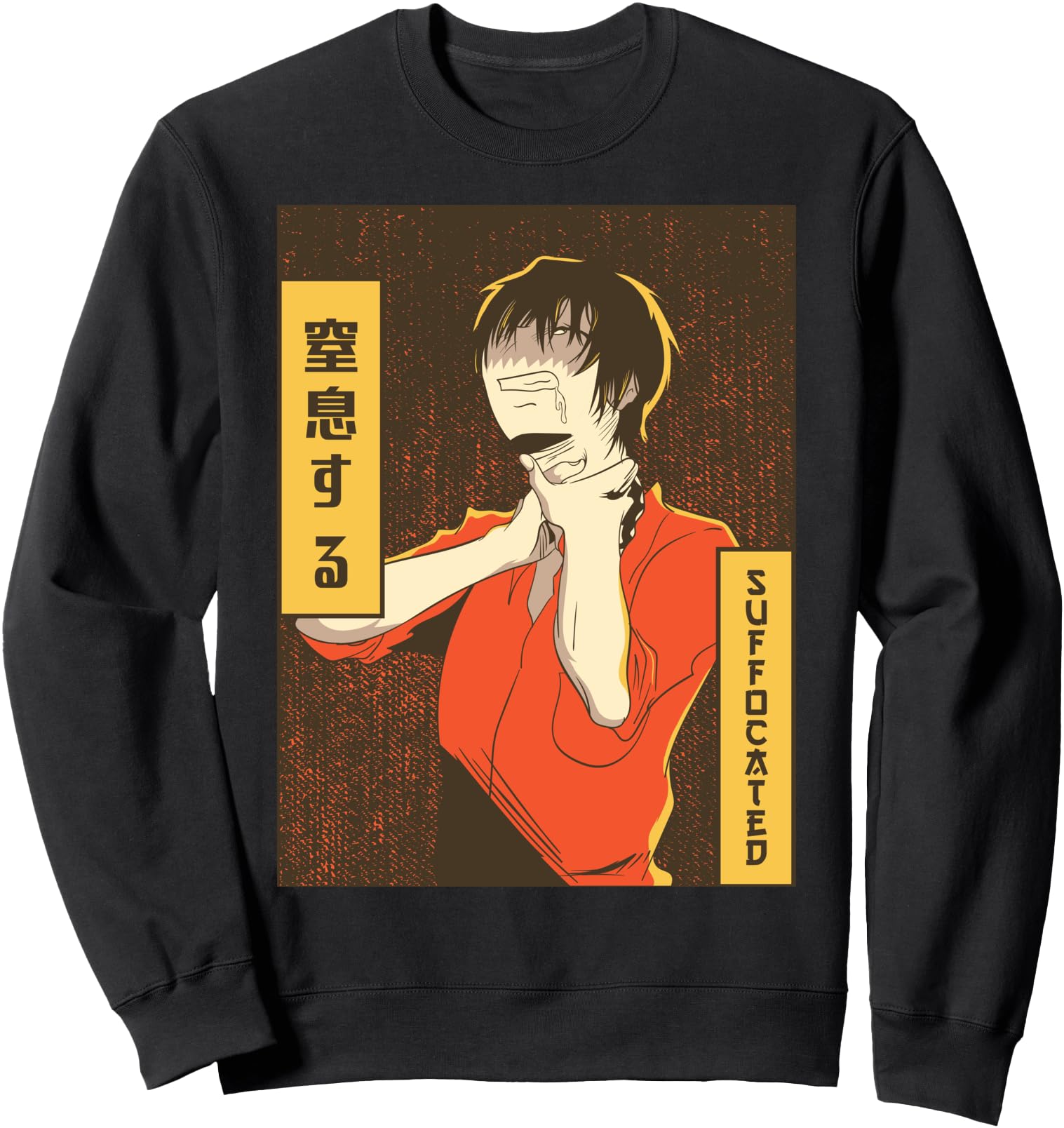 Emo Anime Boy Goth Japanese Vaporwave Aesthetic Suffocated Sweatshirt