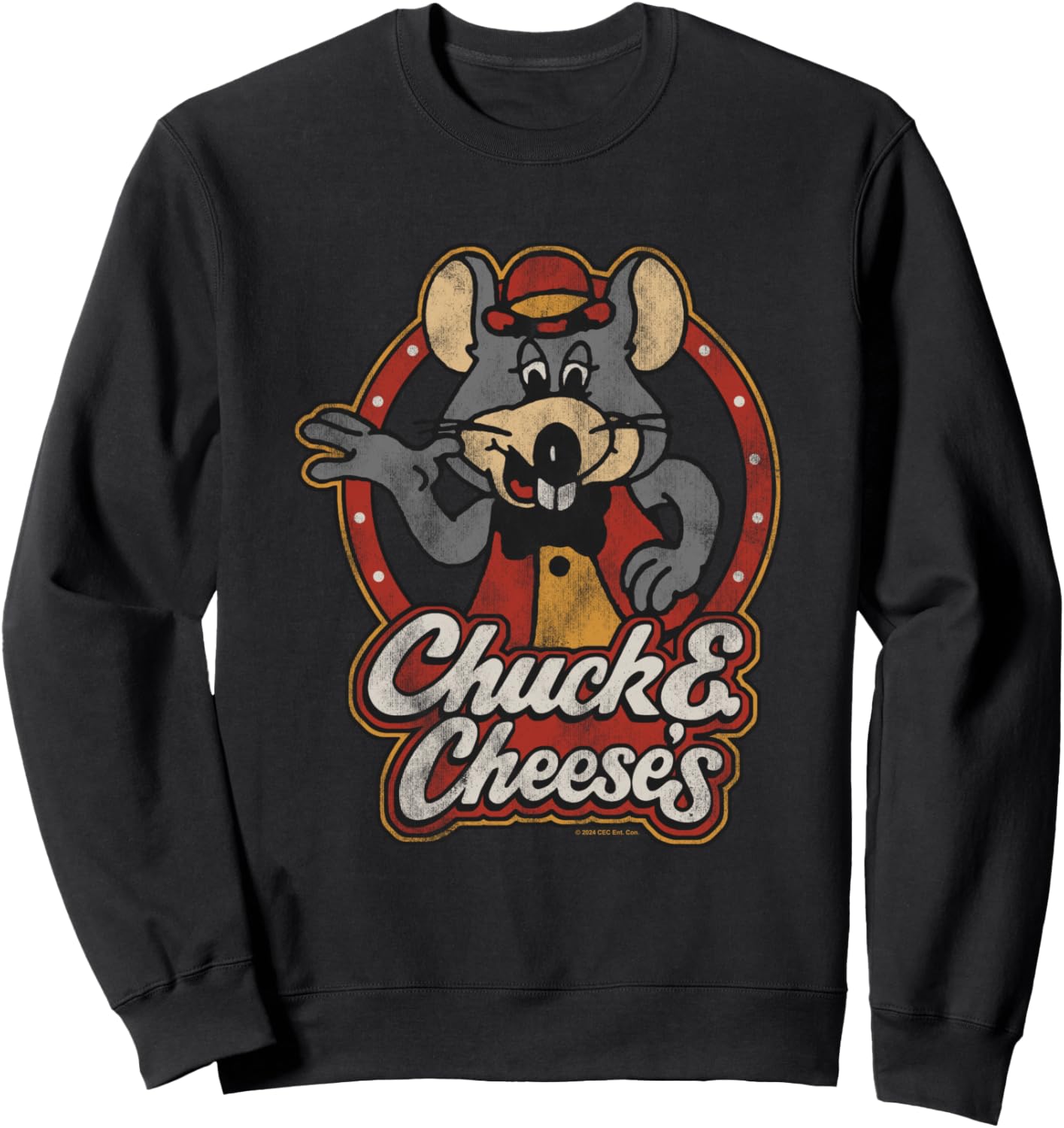 Chuck E. Cheese Classic Entertainer Portrait Distressed Sweatshirt