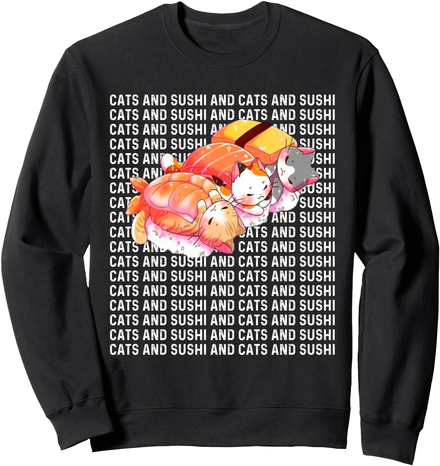 Cats And Sushi Otaku Japanese Kawaii Sushi Cats Sweatshirt