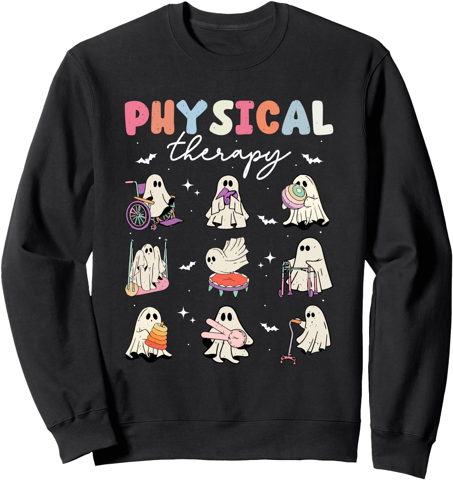 Ghost Physical Therapy Physical Therapist Halloween Groovy Sweatshirt