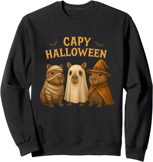 Capy Halloween Boys Girls Cute Capybara Halloween Costume Sweatshirt