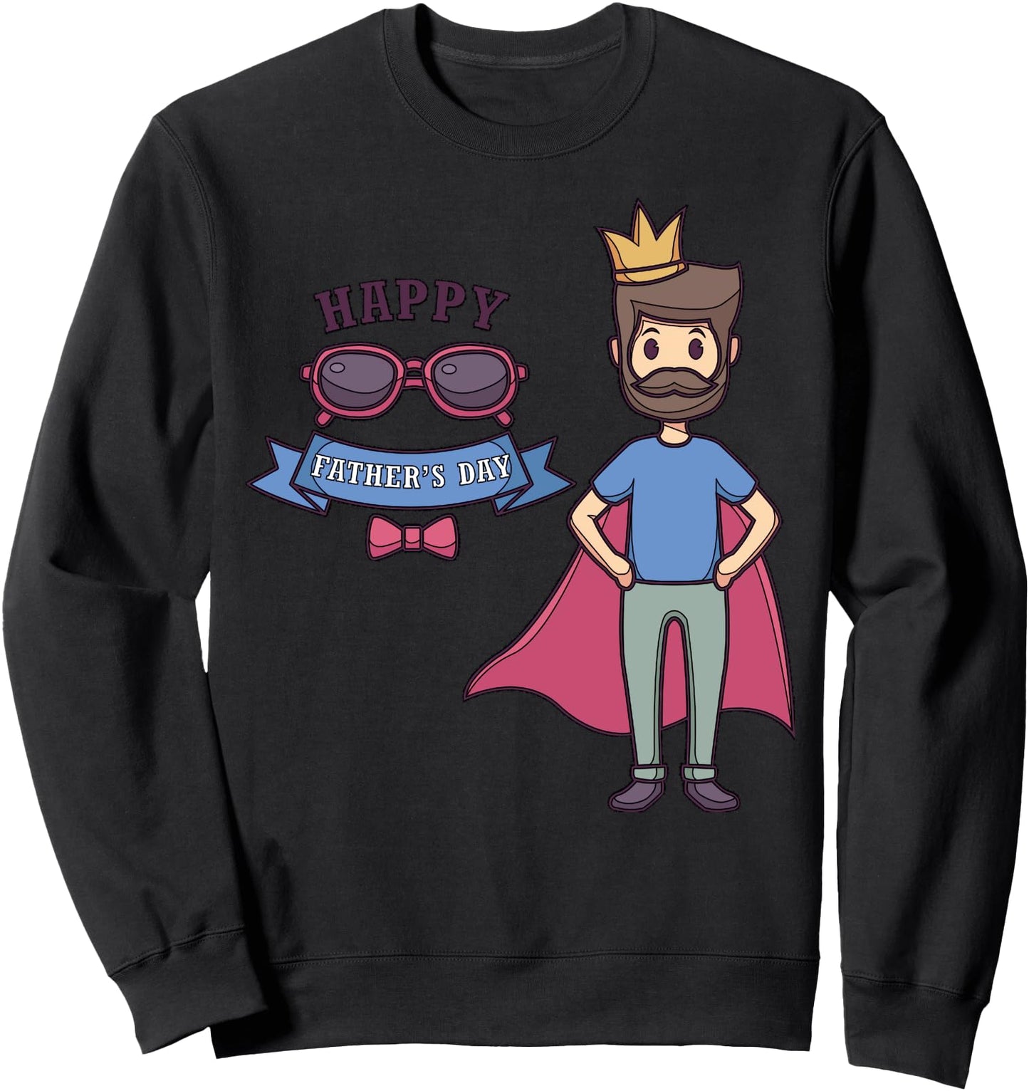 King Of Cool Cartoon Character With Crown Superhero Design Sweatshirt