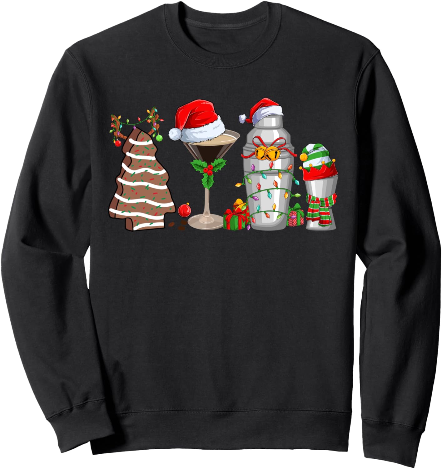 Christmas Cocktail Espresso Martini Drinking Party Bartender Sweatshirt