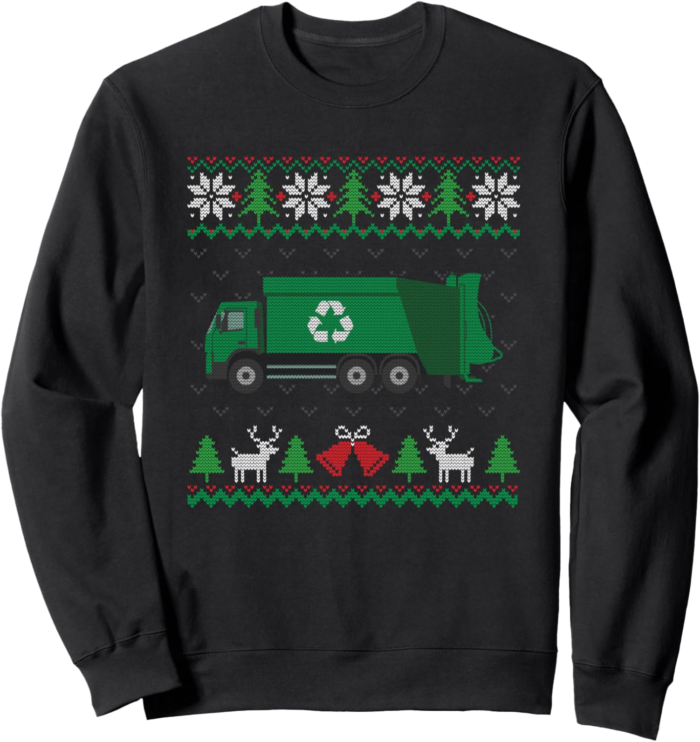 Garbage Truck City Vehicle Jobs Ugly Christmas Sweater X-Mas Sweatshirt