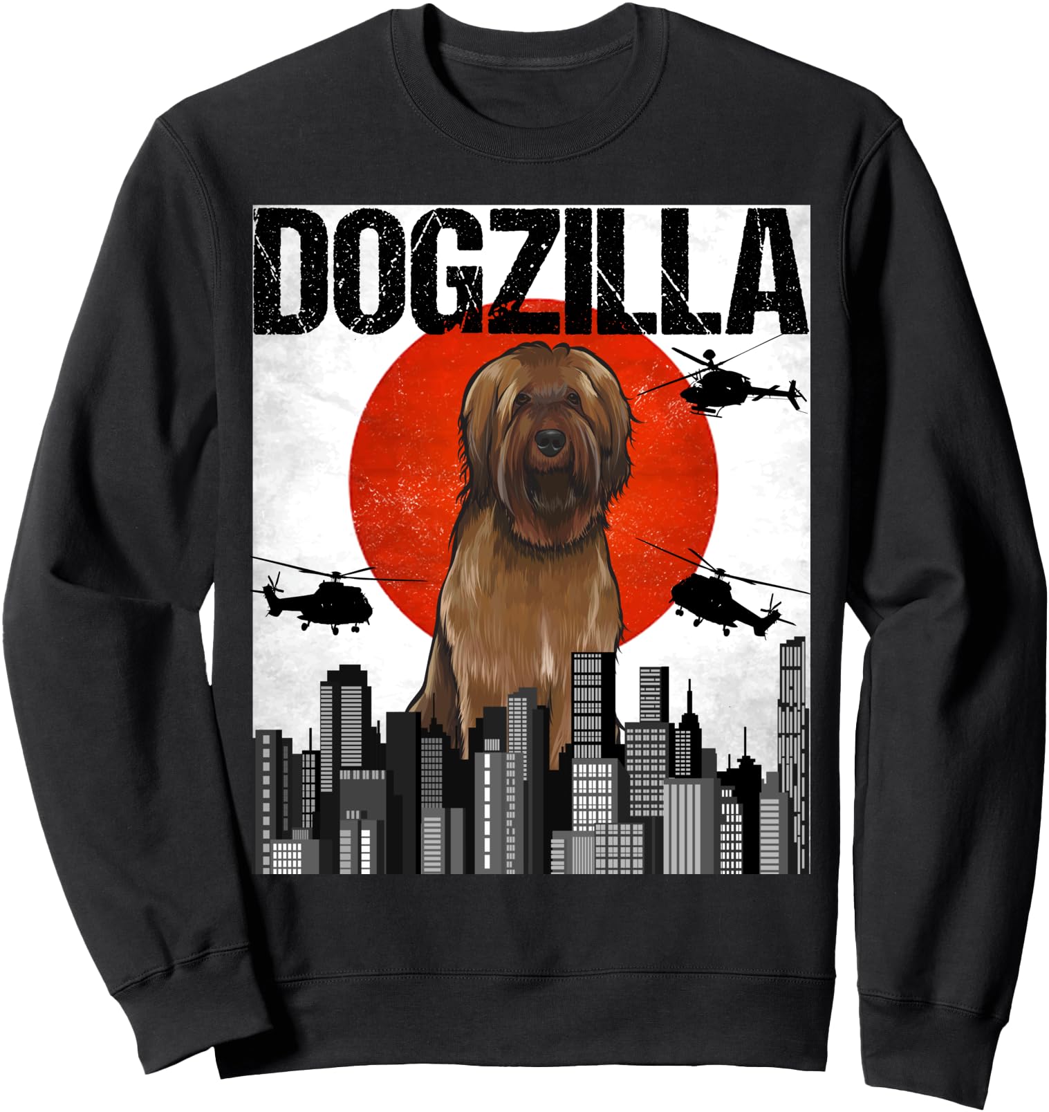 Funny Vintage Japanese Dogzilla Briard Sweatshirt