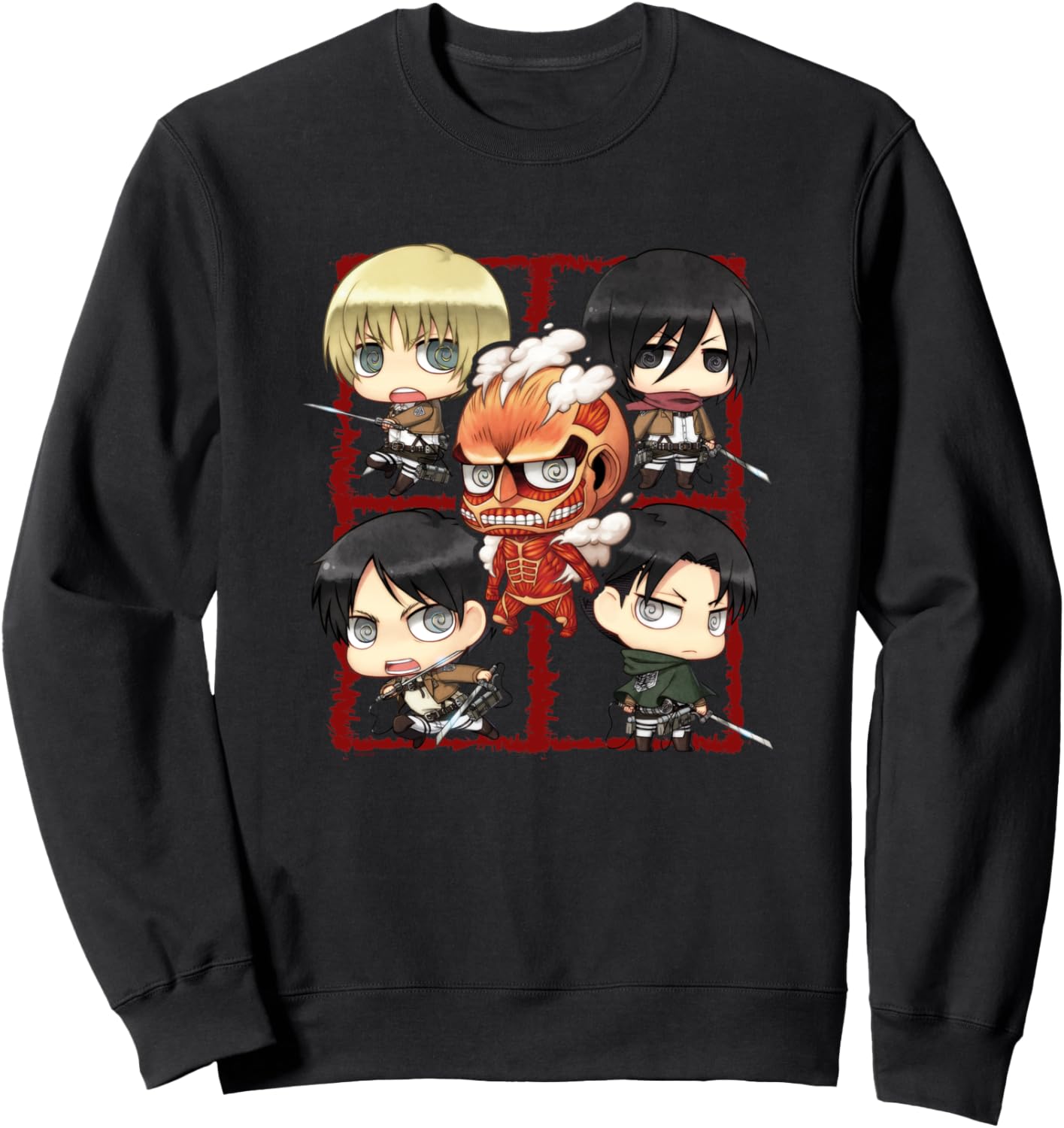 Attack on Titan Chibi Character Montage Anime Sweatshirt