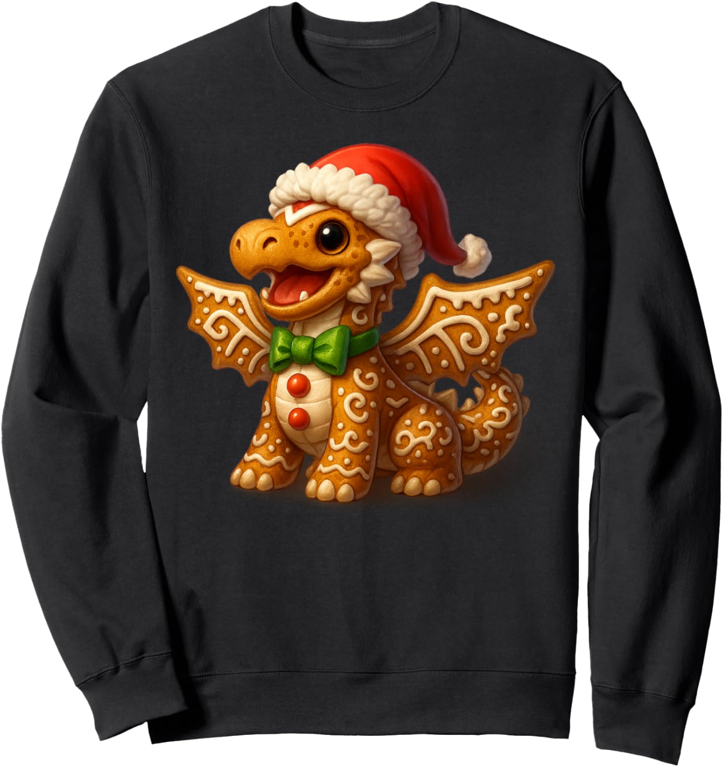Funny Gingerbread Man Dragon Christmas Womens Mens Gifts Sweatshirt