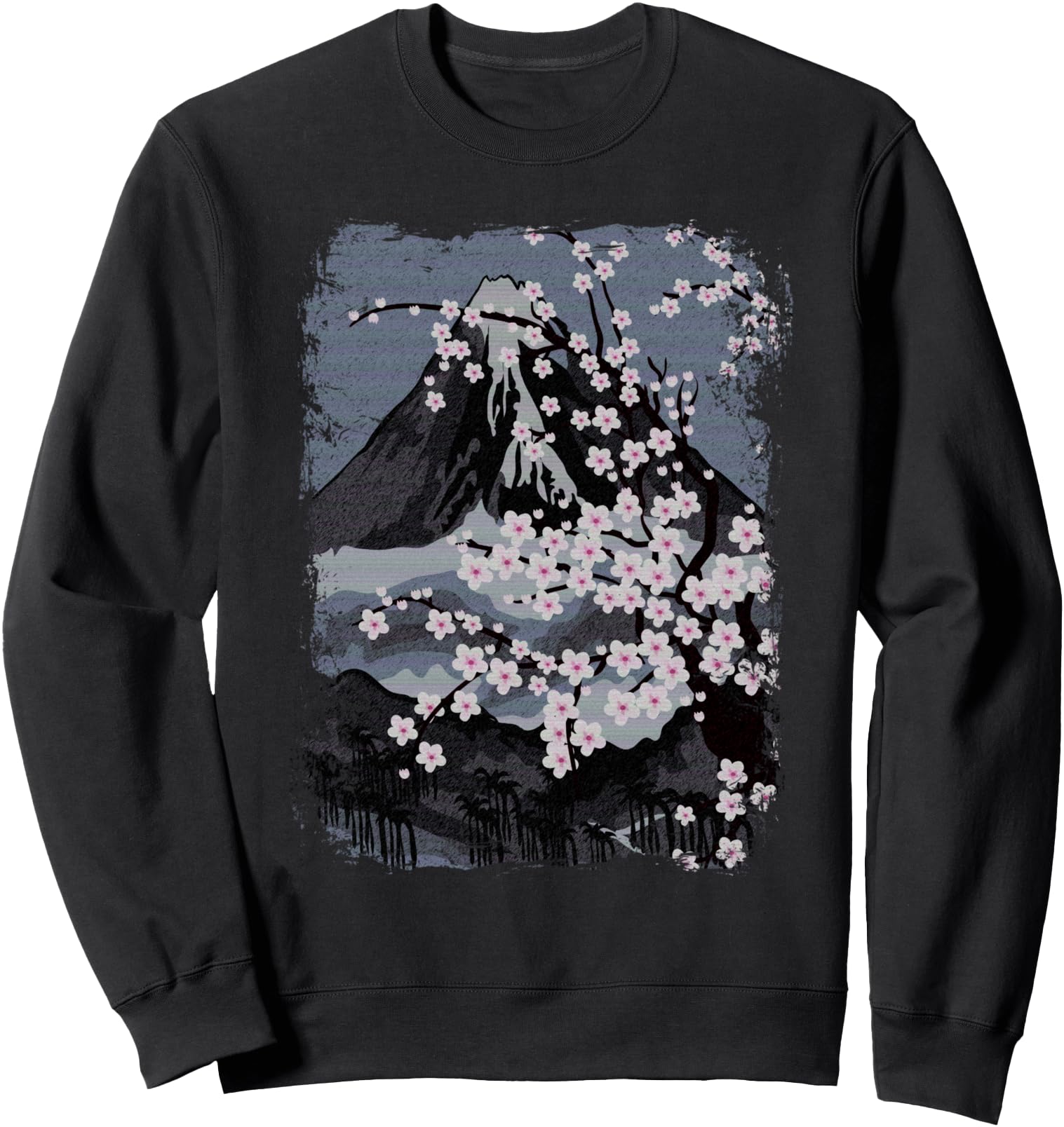 Sakura Cherry Blossom & Mt. Fuji, Japanese Woodblock Sweatshirt