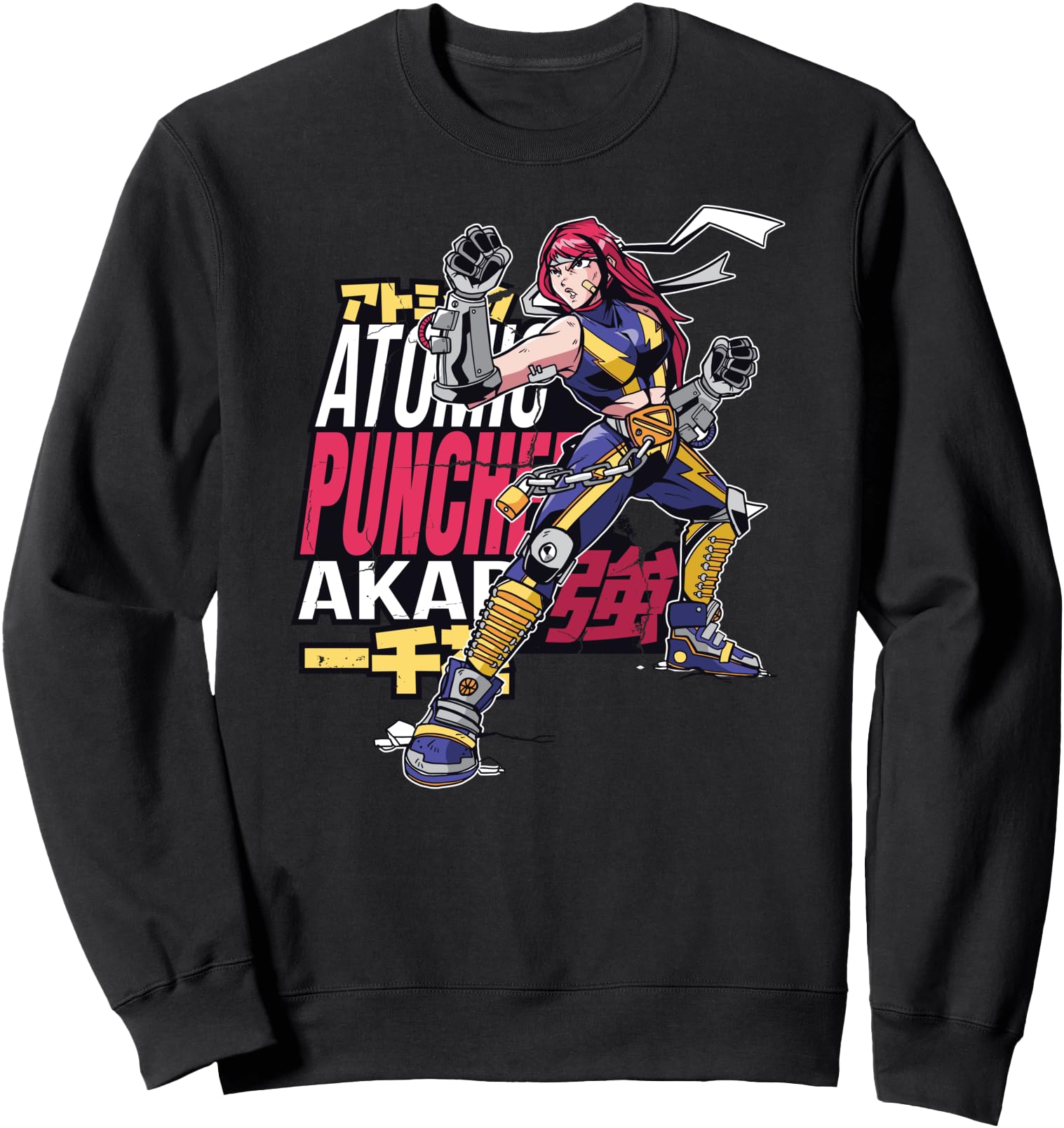 Anime Fighter Japanese Girl Illustration Warrior Sweatshirt