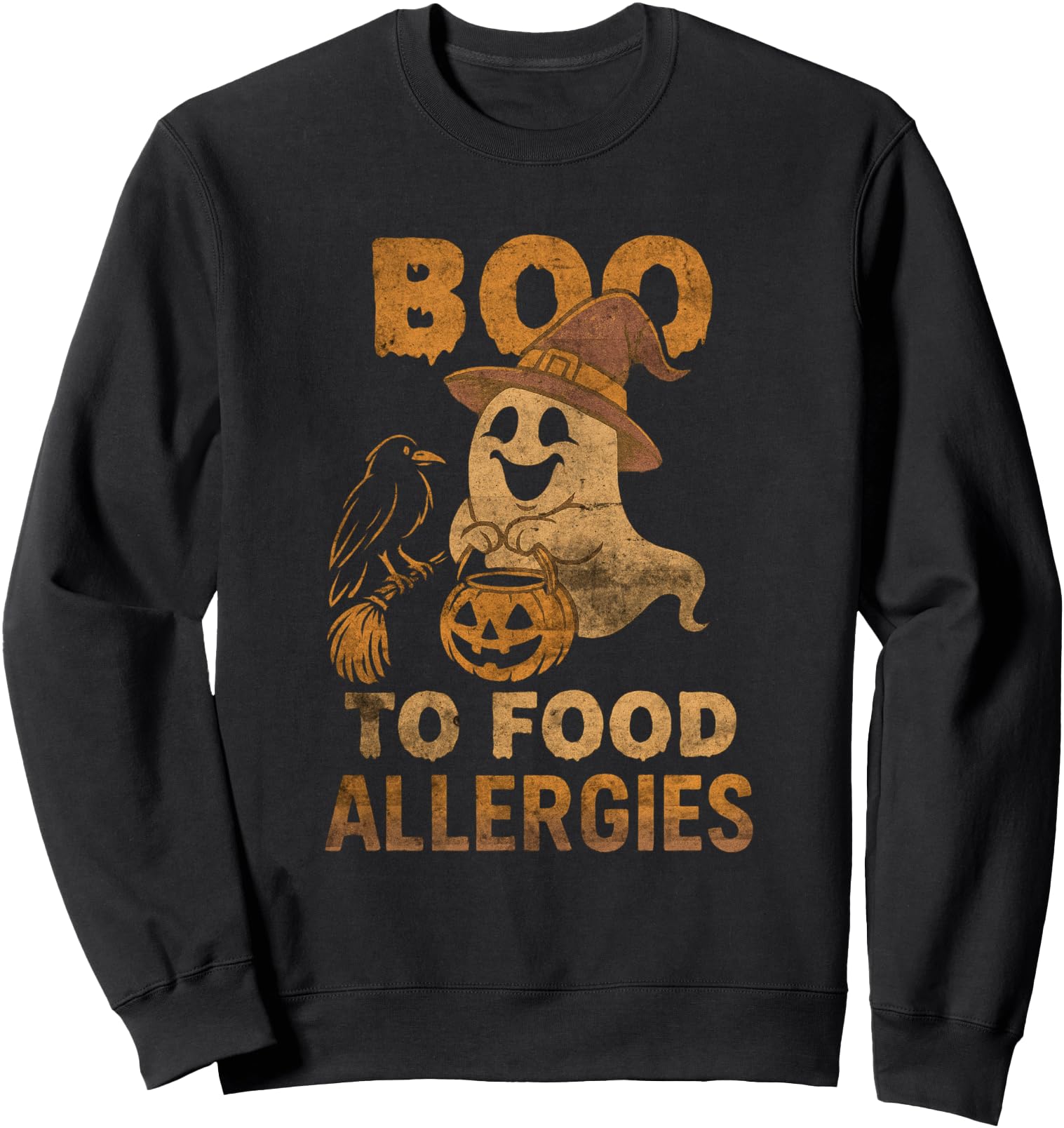 Vintage Ghost Halloween Boo Food Allergies Sweatshirt