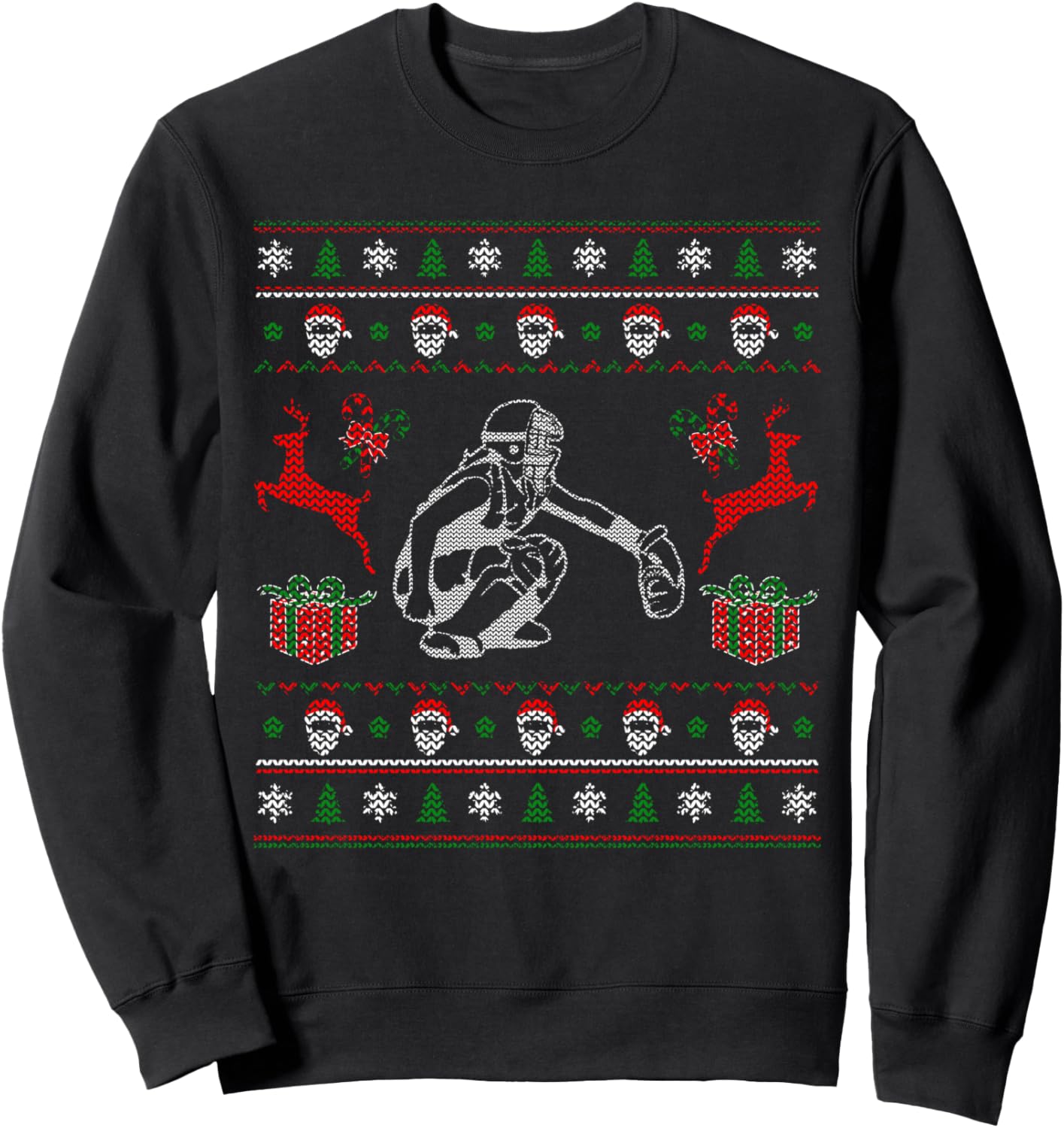 Baseball Catcher Christmas Ugly Sweatshirt