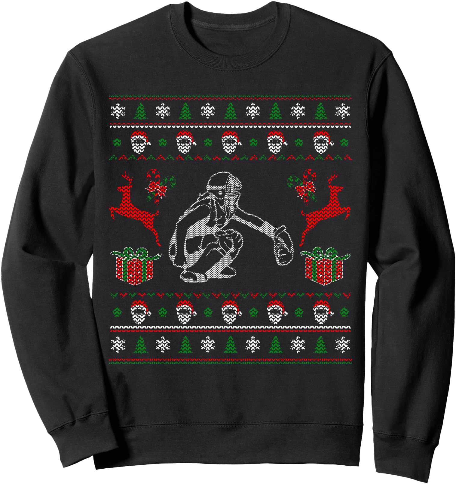 Baseball Catcher Christmas Ugly Sweatshirt