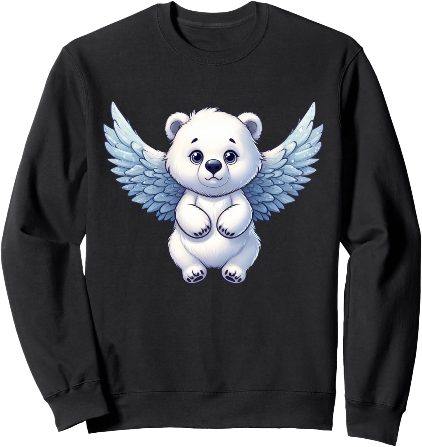 Cute Bear with Angel and Wings Design Sweatshirt