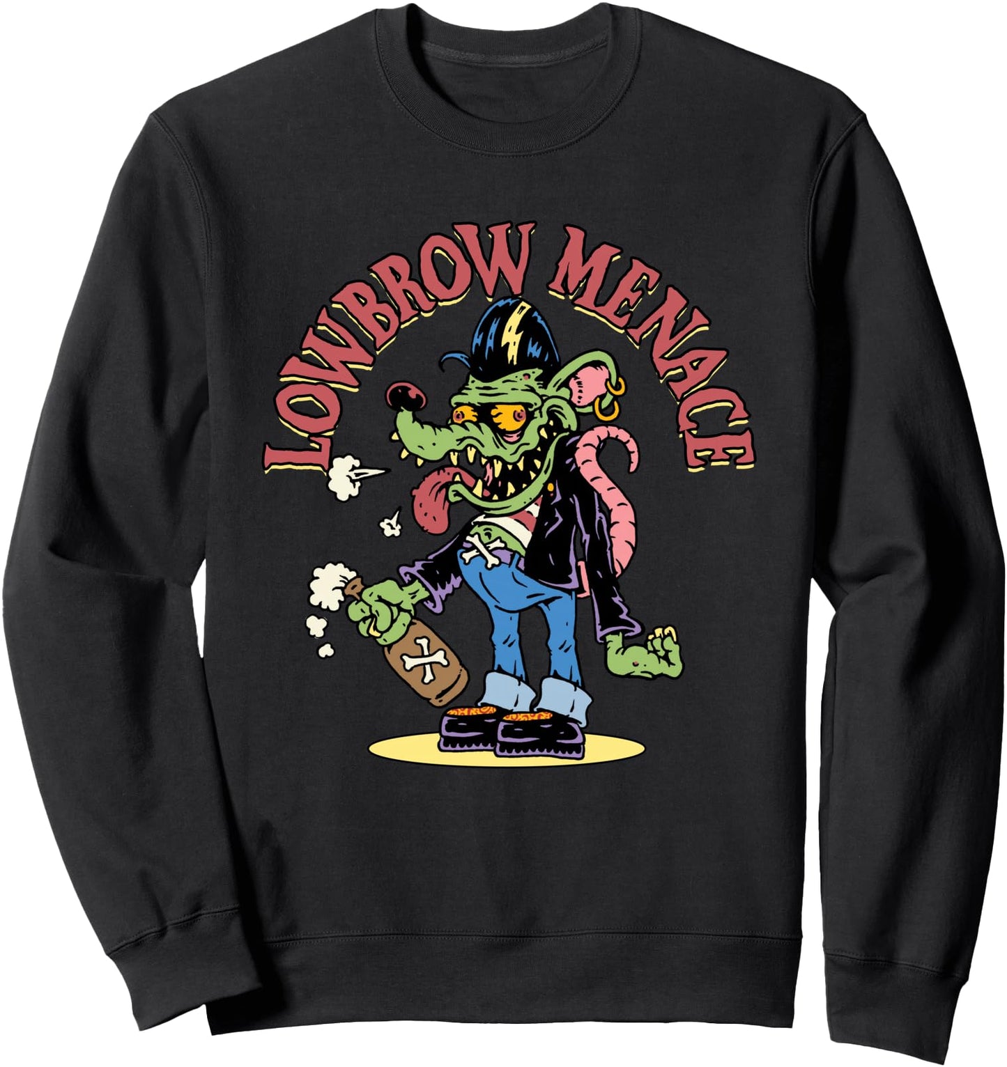 Lowbrow Menace Greaser Rat Mouse Creepers Monster Fink Freak Sweatshirt