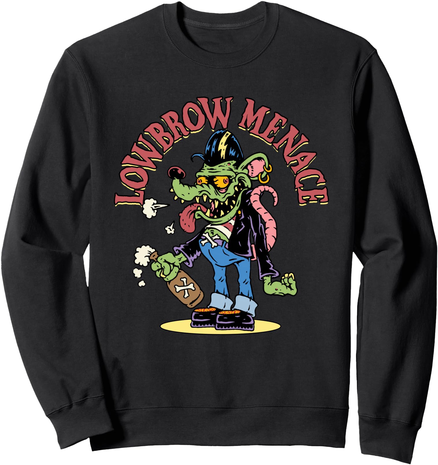 Lowbrow Menace Greaser Rat Mouse Creepers Monster Fink Freak Sweatshirt