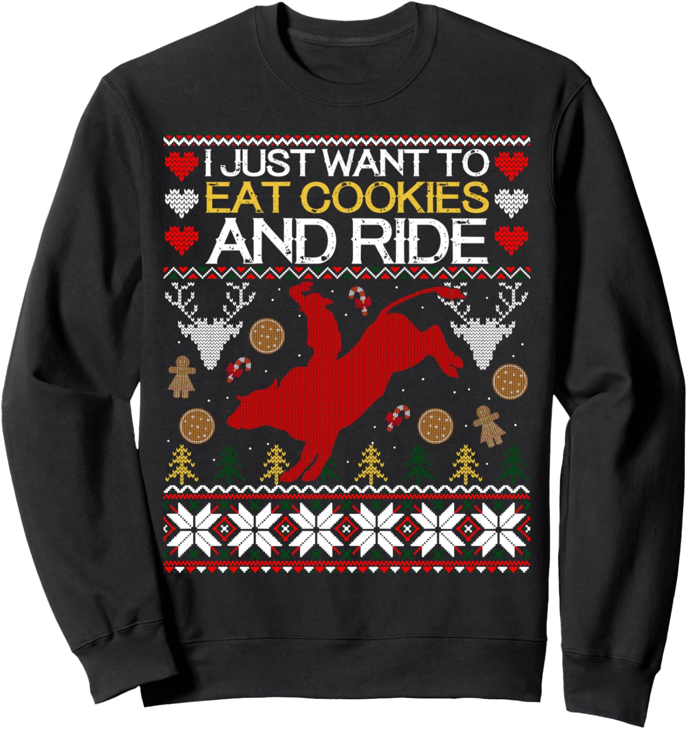 Bull Rider Ugly Christmas Sweater Shirt Bull Riding Sweatshirt
