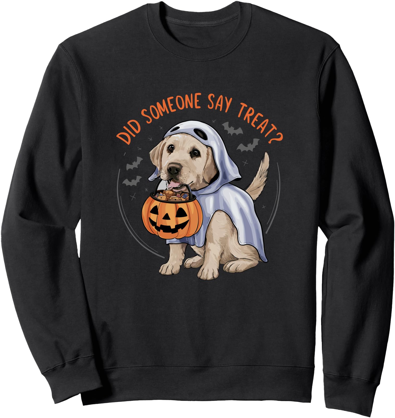 Ghost Labrador Puppy Treats Halloween Labrador Dog Sweatshirt