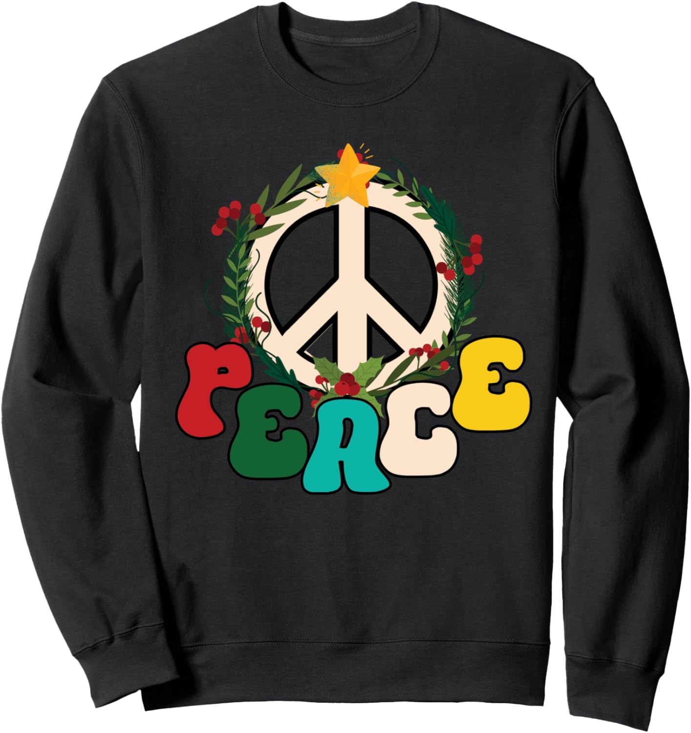 Christmas Peace Sign Peace Christmas Sweatshirt