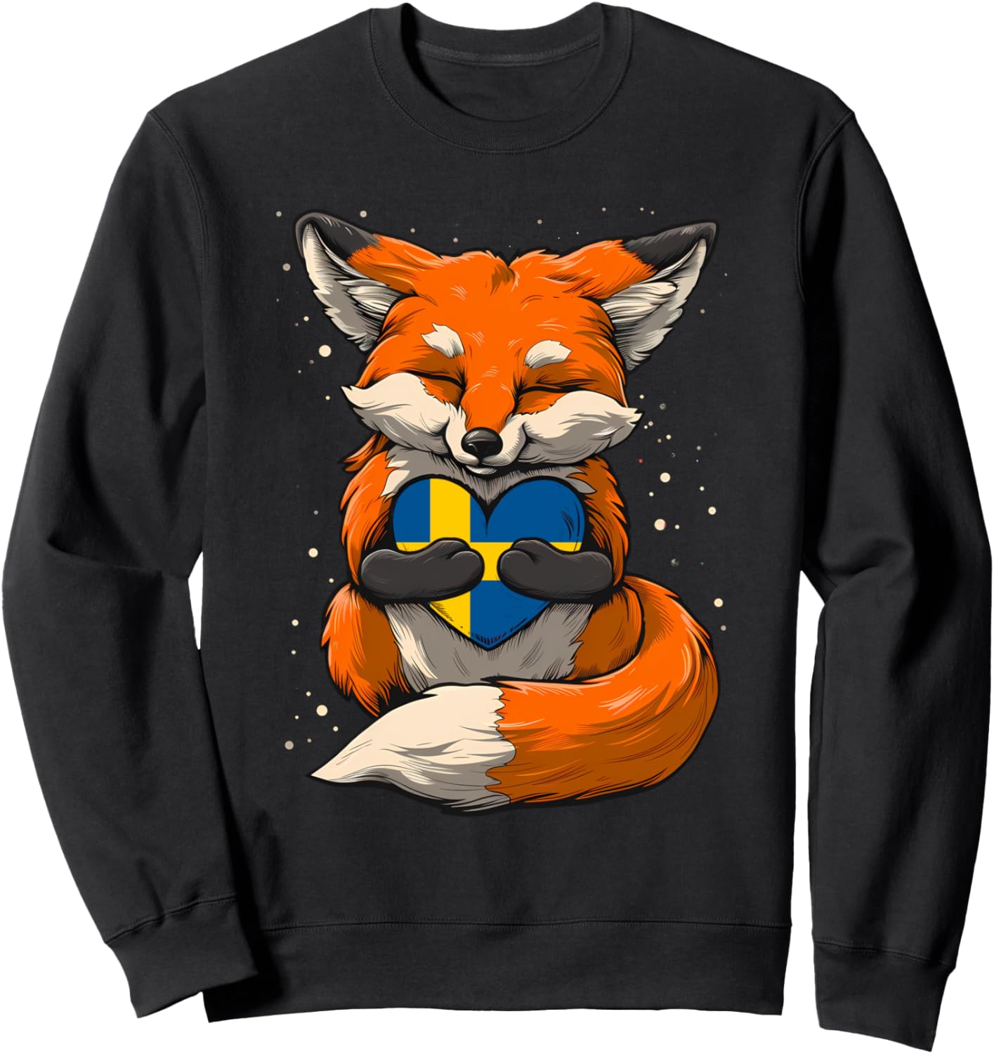 Sweden Cute Fennec Fox Heart Swedish Flag Swedish Pride Sweatshirt
