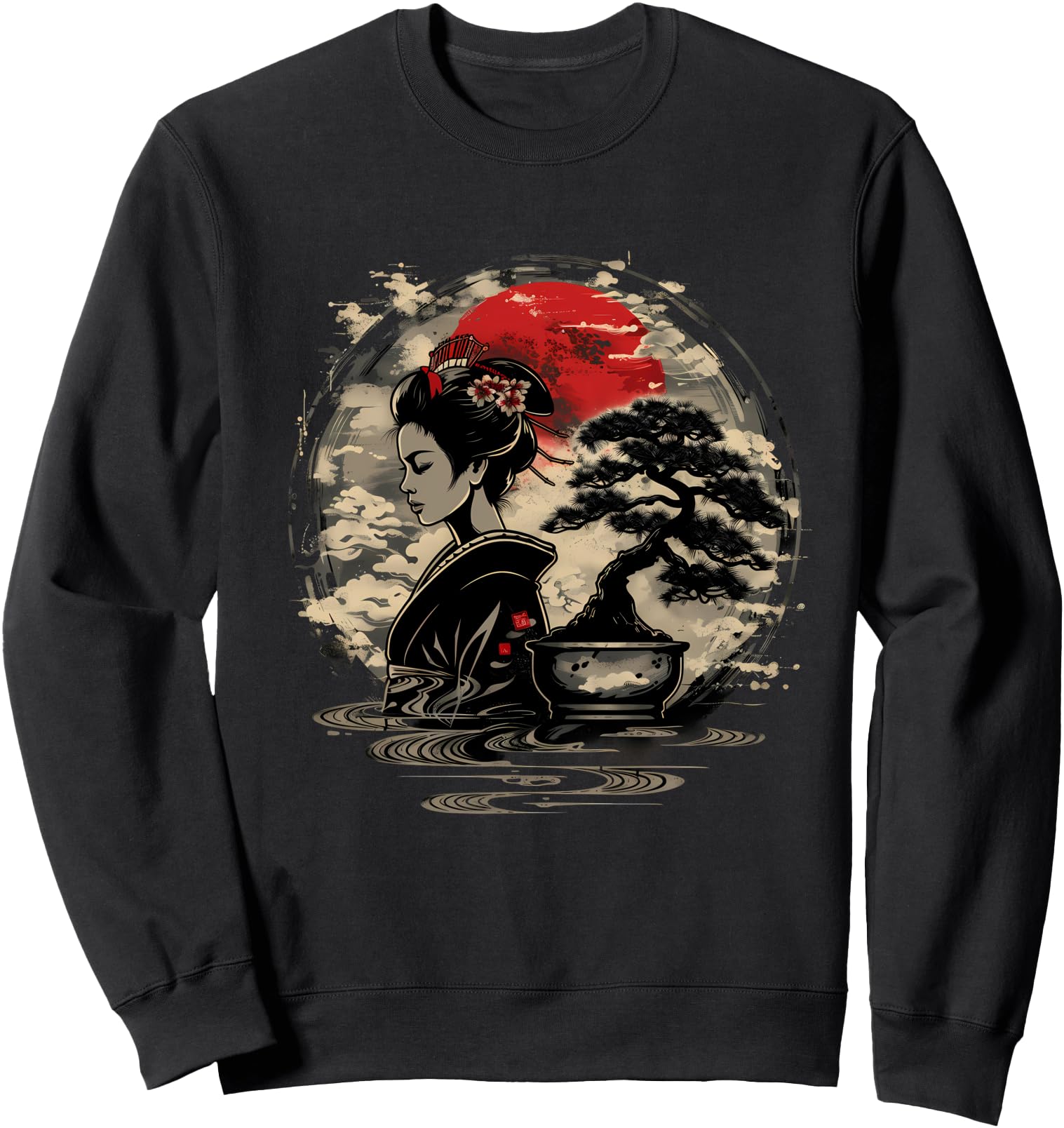 Japanese Geisha Kimono Geisha Girl Traditional Japanese Art Sweatshirt