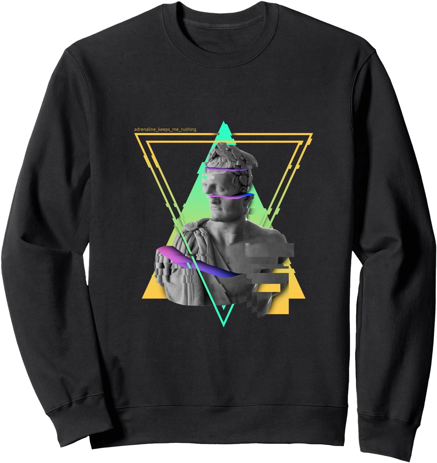 Colorful Glitch Statue l Japanese Retro Vaporwave Art Sweatshirt