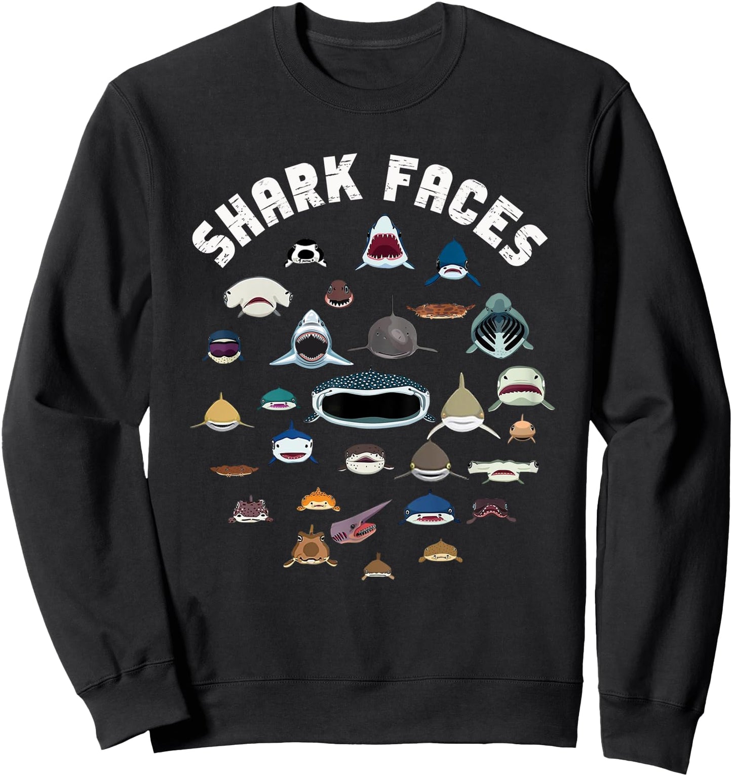 Types Of Shark Faces. Shark Face Identification Great Sea Sweatshirt