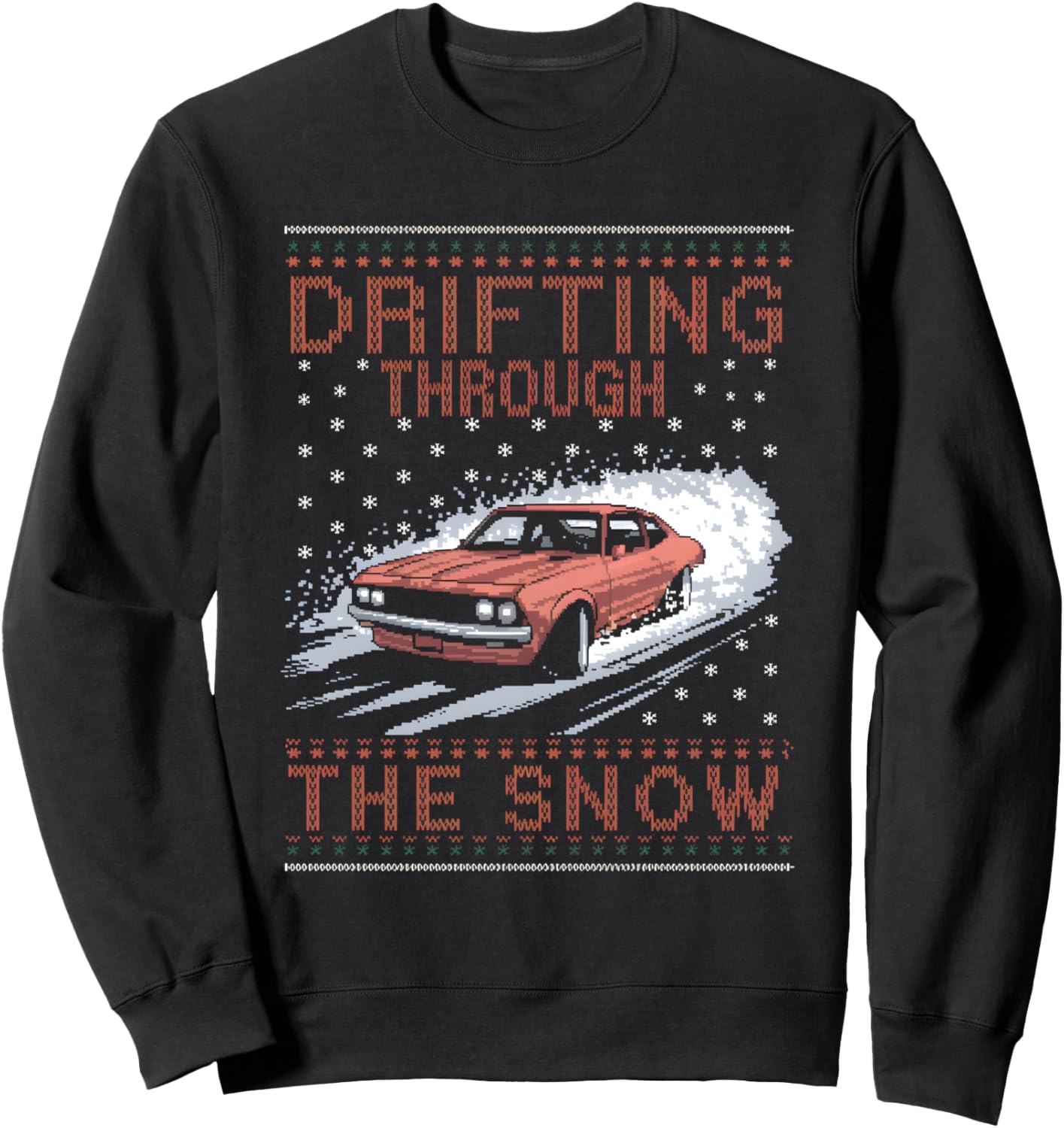 Car Lover Ugly Christmas Sweater Drifting Through The Snow Sweatshirt