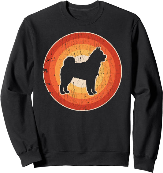 Akita Inu Retro Vintage 60s 70s Sunset Japanese Dog Lovers Sweatshirt