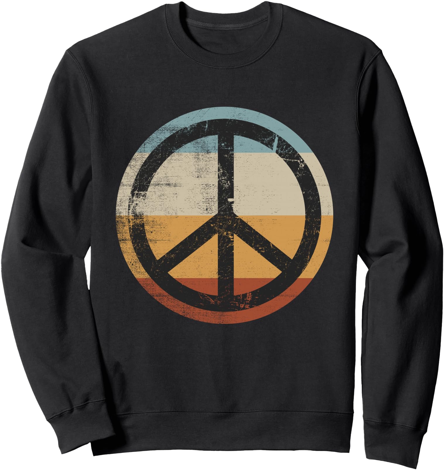 Retro Vintage Distressed Design Peace Sign Sweatshirt