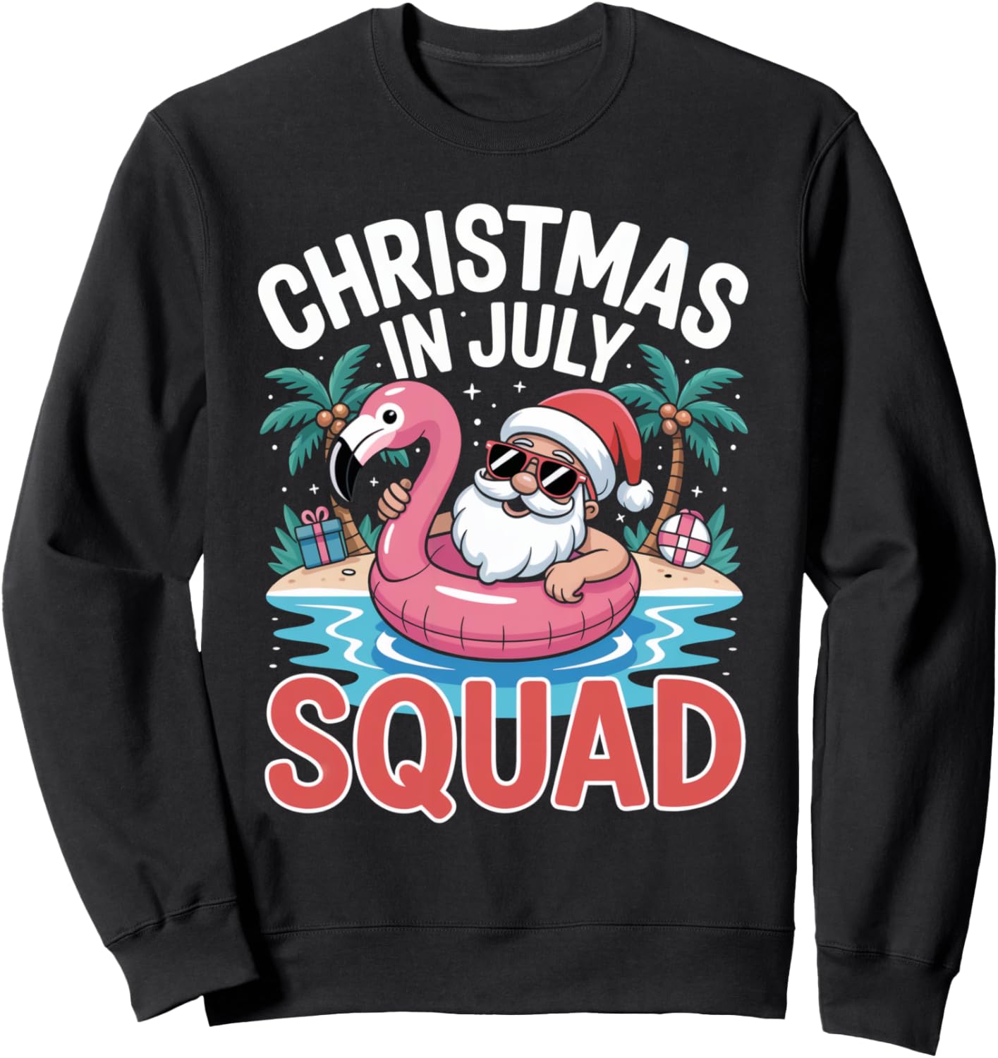 Christmas In July 2025 Squad Retro Beach Summer Xmas Vibes Sweatshirt