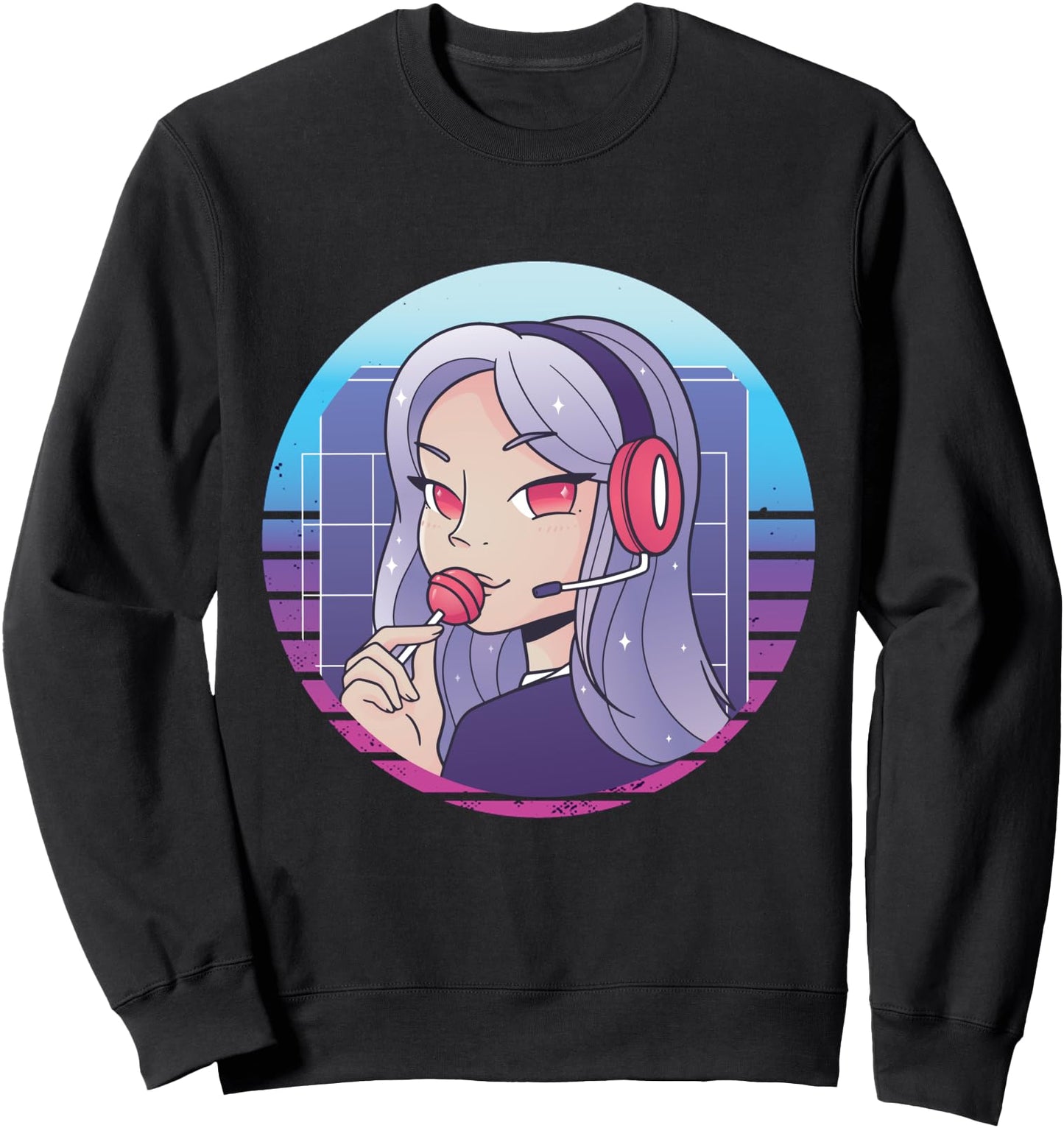 Anime Gamer Girl Lollipop Japanese Manga Anime lover Sweatshirt