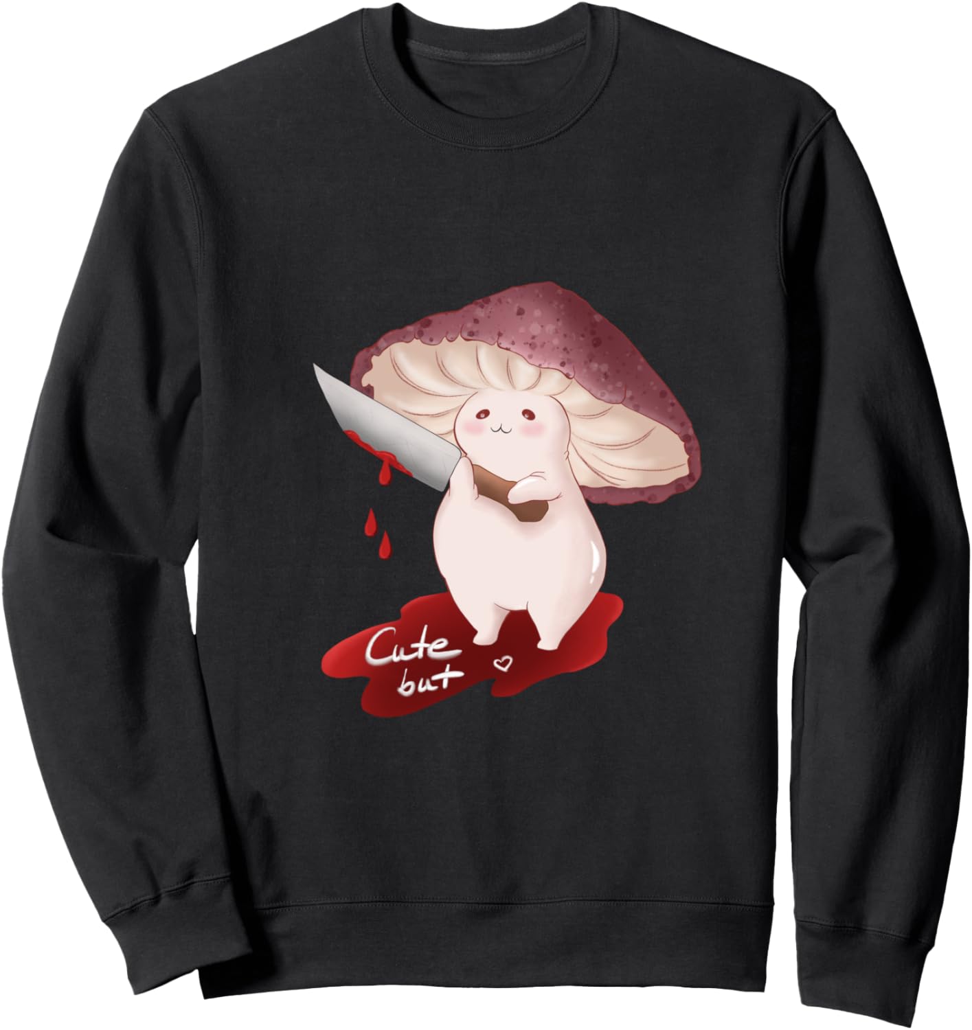 Halloween Cute angry mushroom, Anime Spooky party costume Sweatshirt