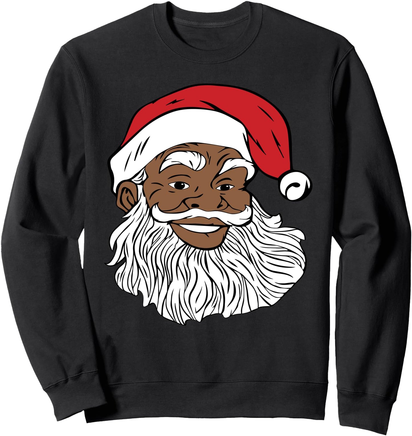 Black Jolly Santa Sweatshirt - Fun African American Santa Sweatshirt