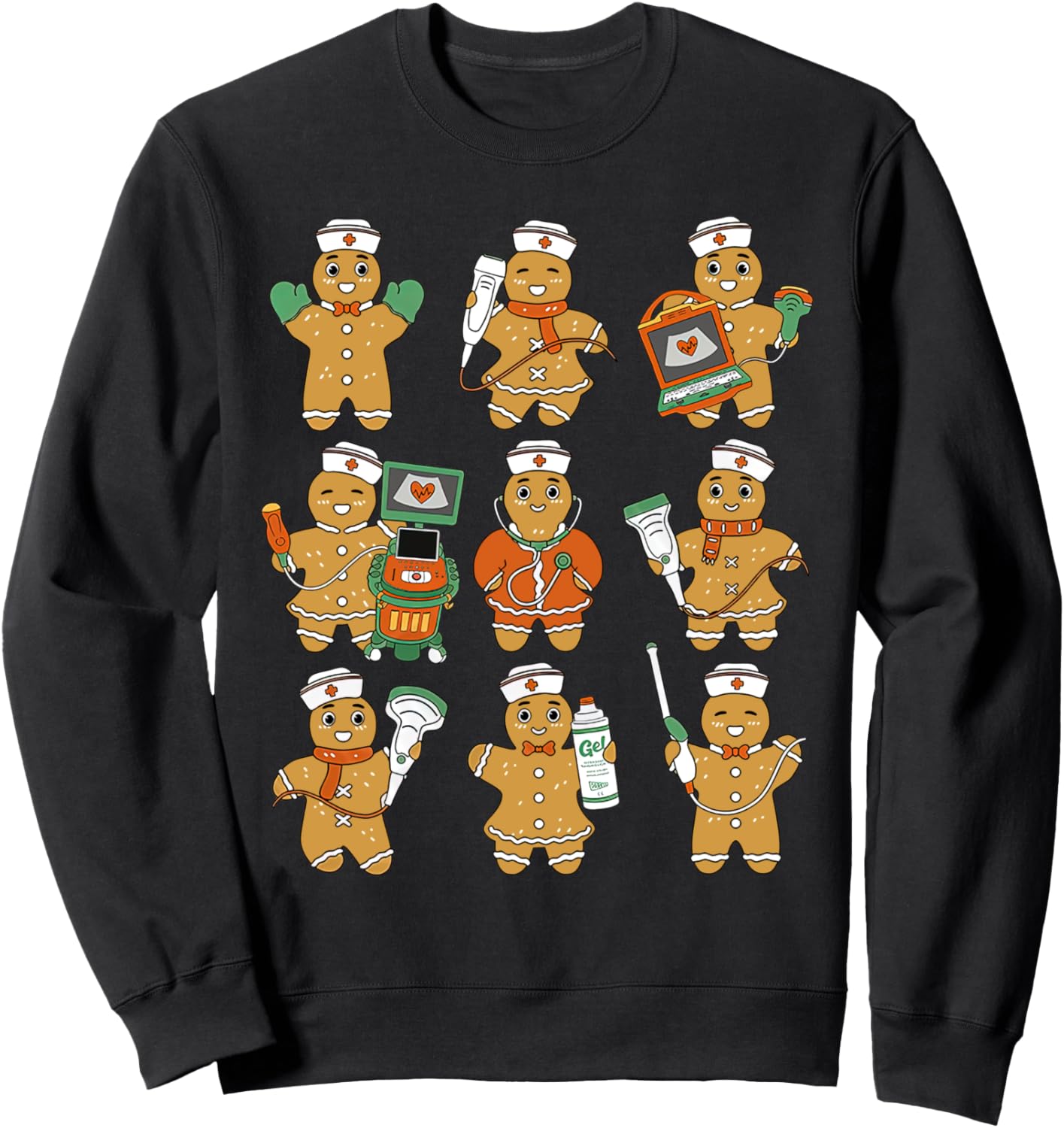 Christmas Ultrasound Tech Gingerbreads Radiology Cardiac Sweatshirt