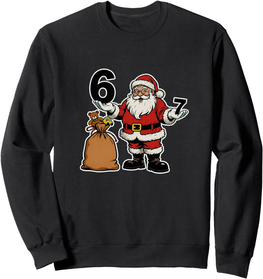 67 Christmas Funny Six Seven Meme Brainrot Santa Claus 6-7 Sweatshirt