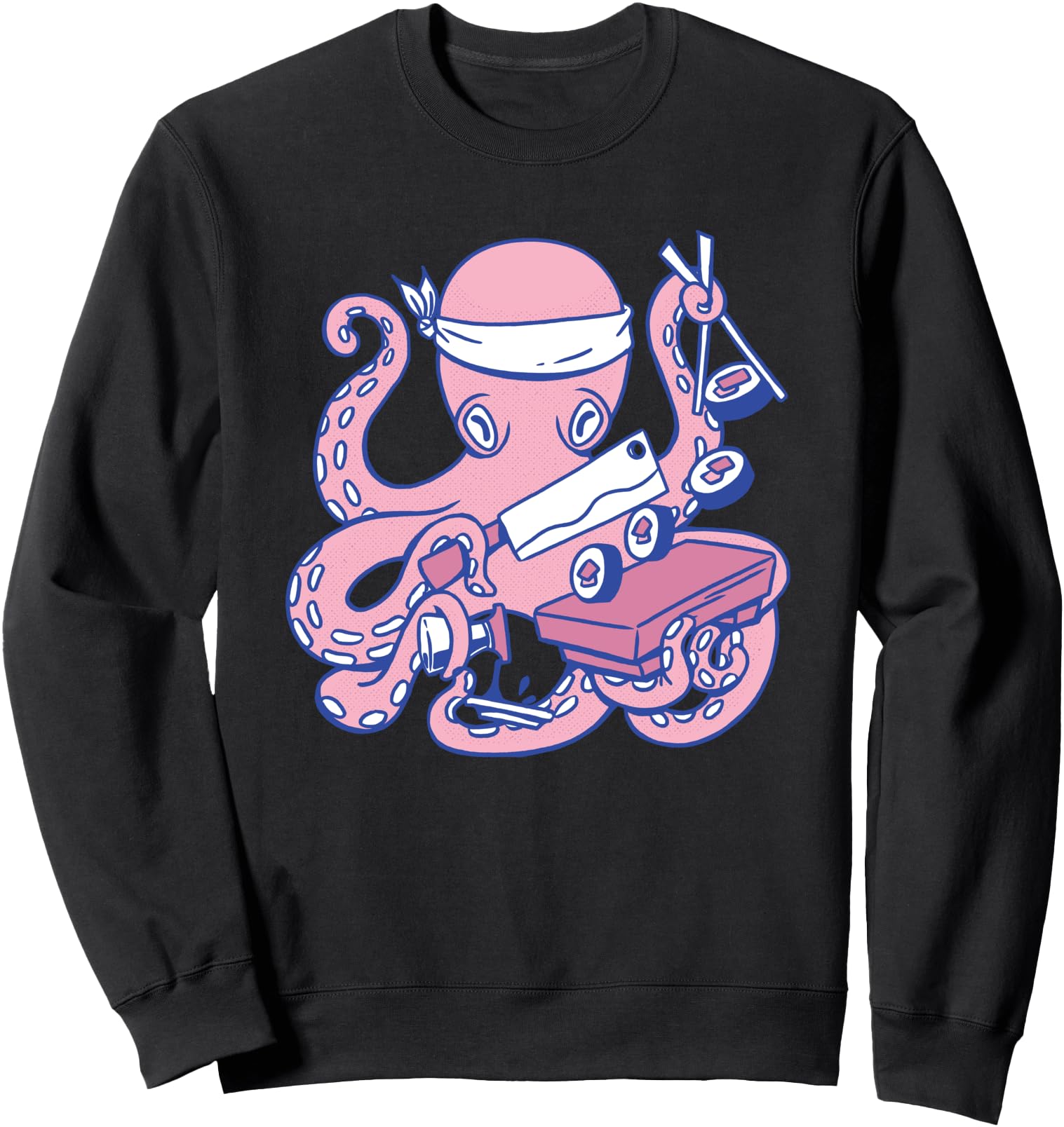Pink Octopus Chef Cooking Sushi Cute Japanese Sweatshirt