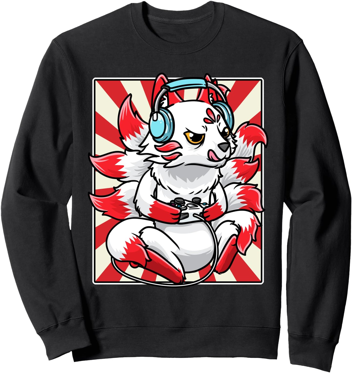 Kitsune Gaming Video Games Japanese Kawaii Anime Gamer Sweatshirt