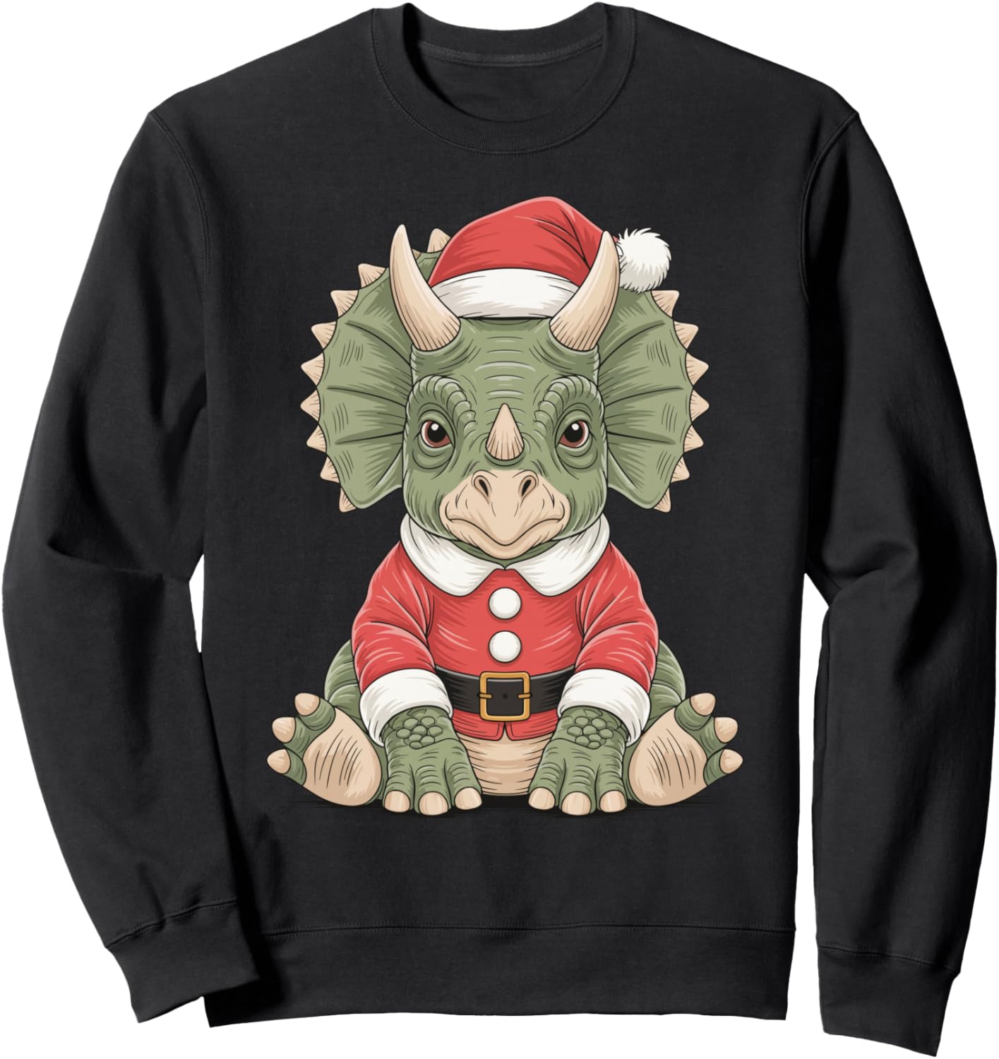 Cute Christmas Triceratops Santa Dinosaur Sweatshirt