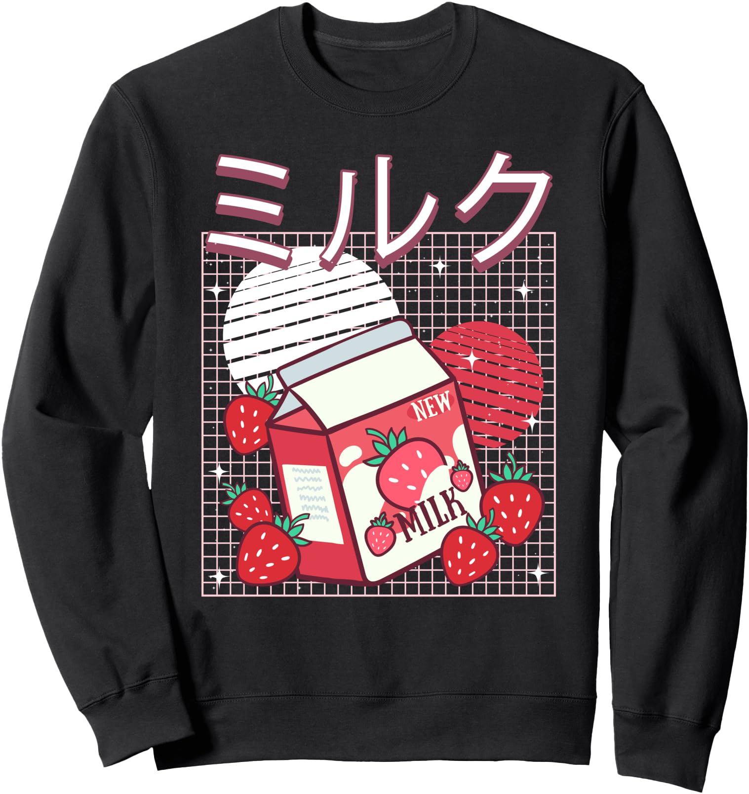 Strawberry Milk Kawaii Japanese Snacks Juice Drink Lovers Sweatshirt