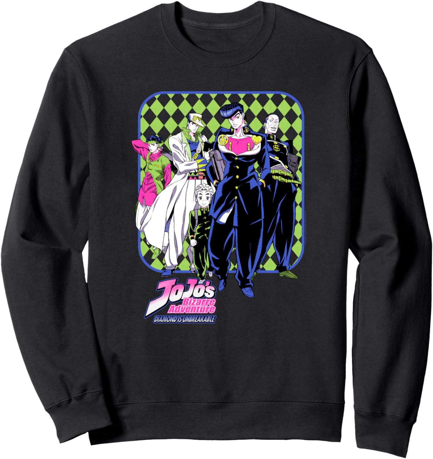 JoJo's Bizarre Adventure Josuke and Friends Neon Anime Sweatshirt